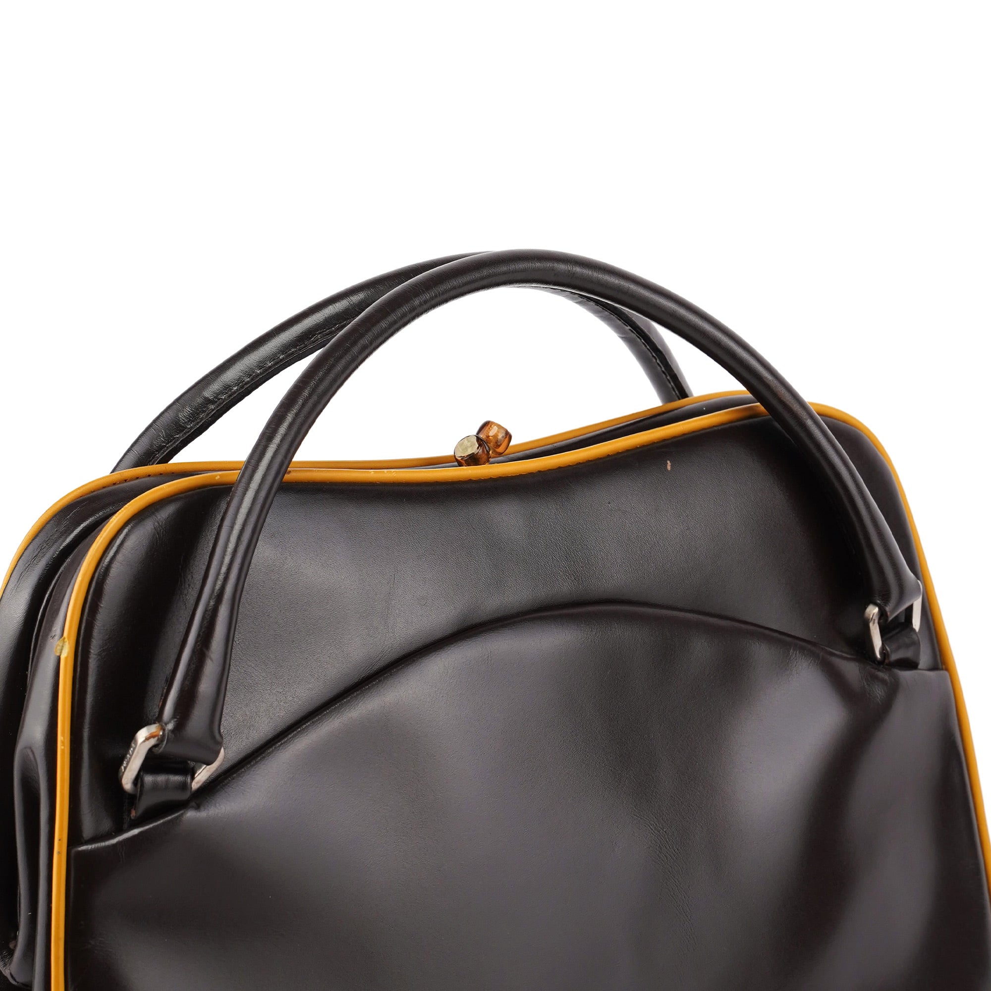 B11163 Brown Vitello Frame Campaign Bag