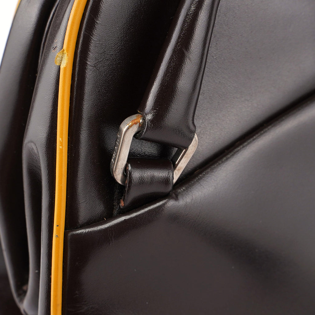 B11163 Brown Vitello Frame Campaign Bag