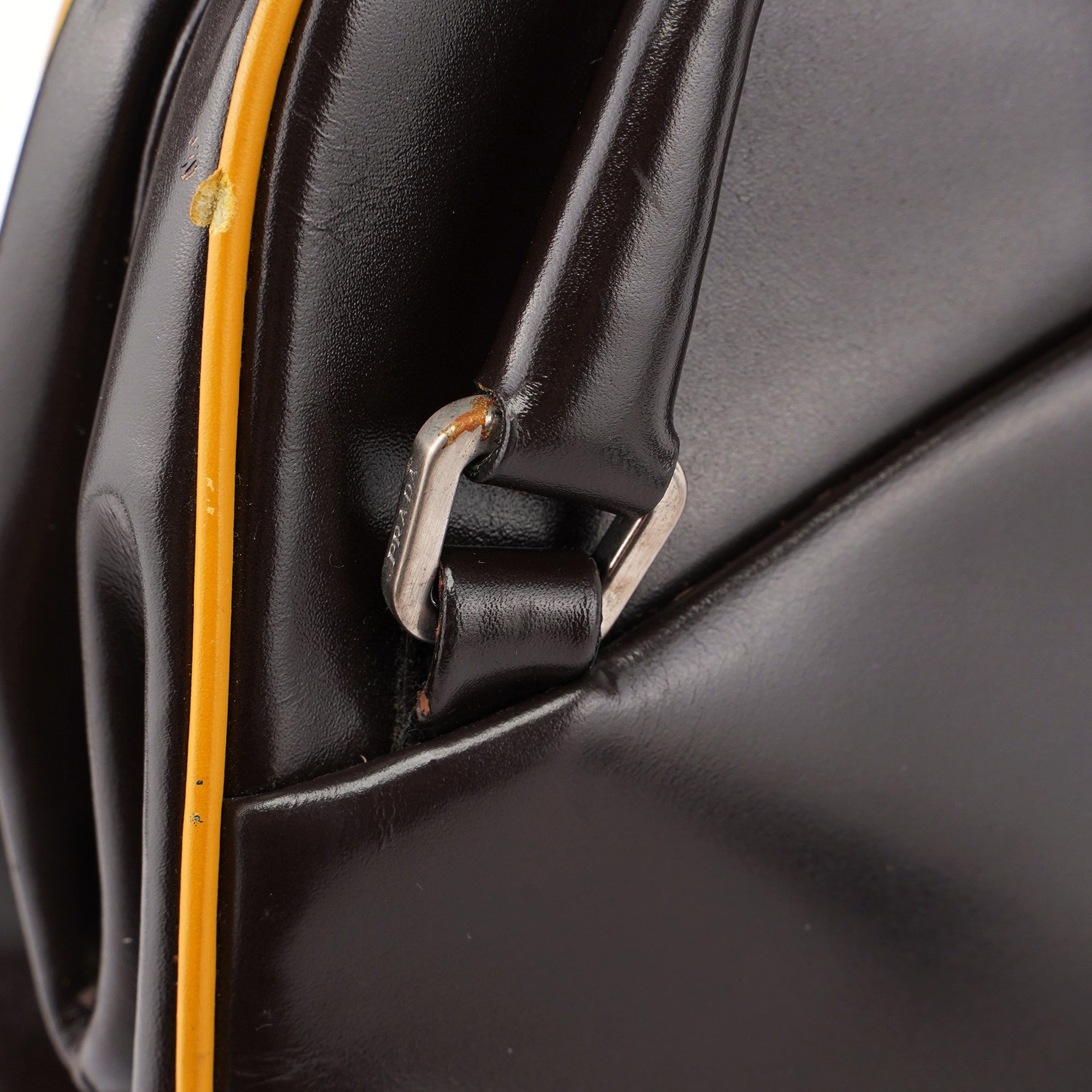 B11163 Brown Vitello Frame Campaign Bag