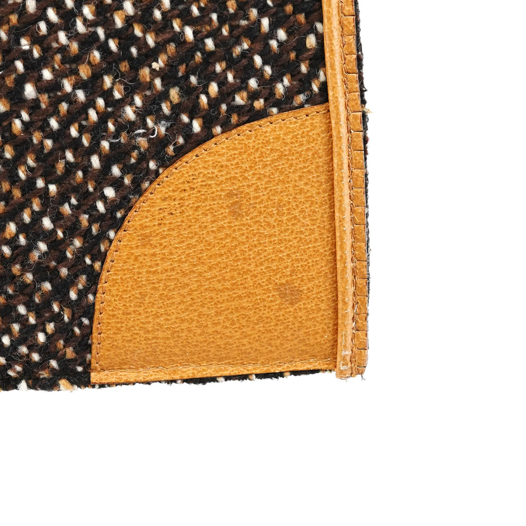 B11266 Brown Tweed Leather Tote Bag