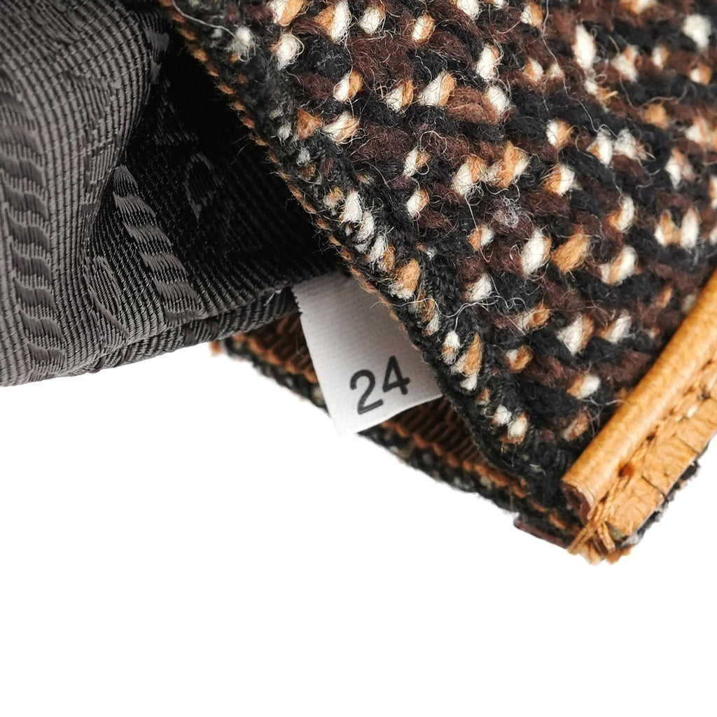 B11266 Brown Tweed Leather Tote Bag