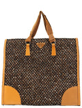 B11266 Brown Tweed Leather Tote Bag