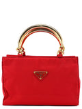 B2513 Red Tessuto Metallo Tote Bag