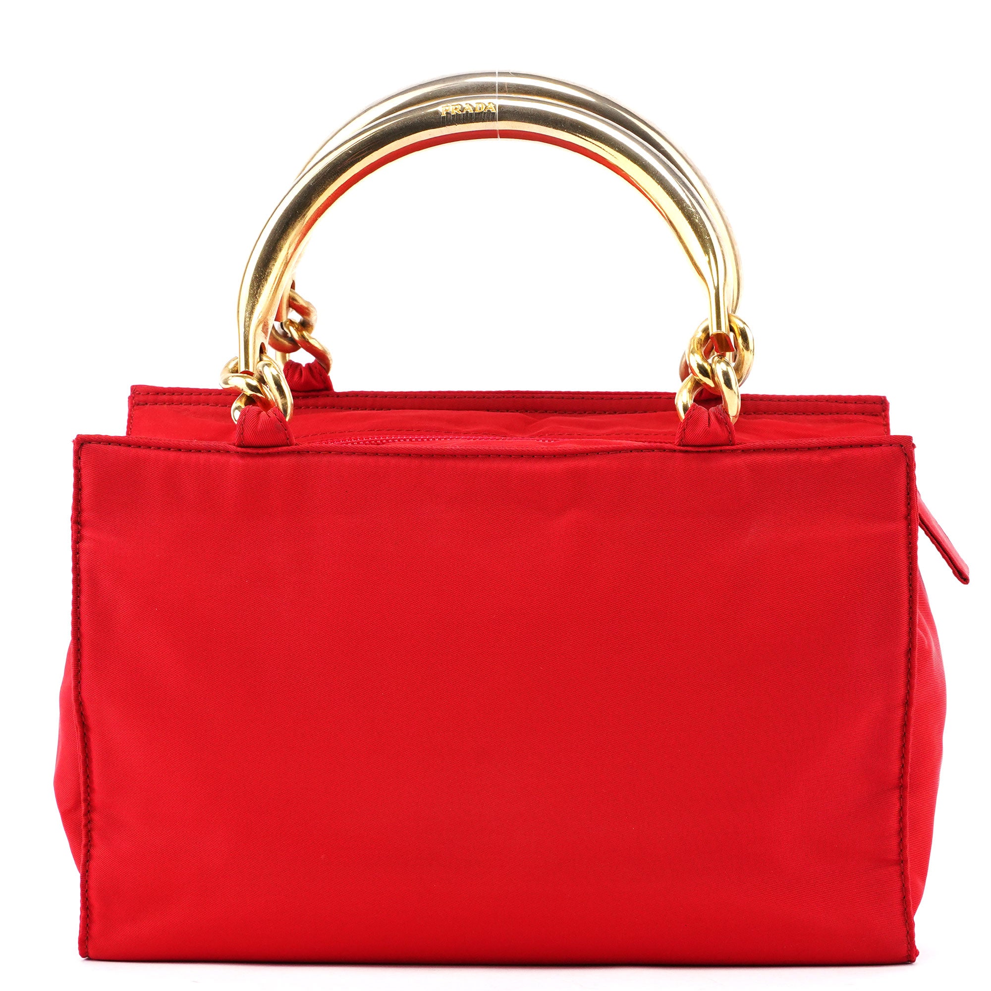 B2513 Red Tessuto Metallo Tote Bag