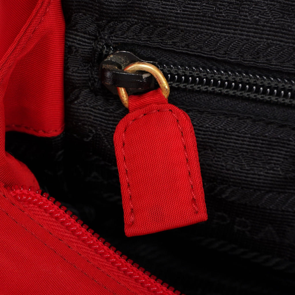 B2513 Red Tessuto Metallo Tote Bag