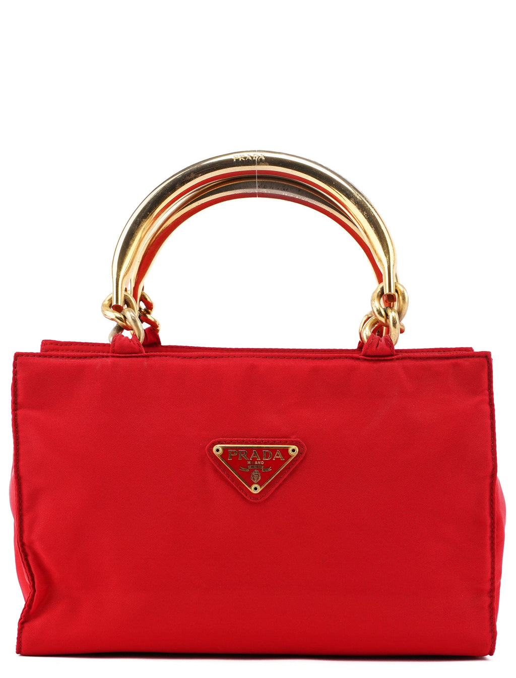 B2513 Red Tessuto Metallo Tote Bag