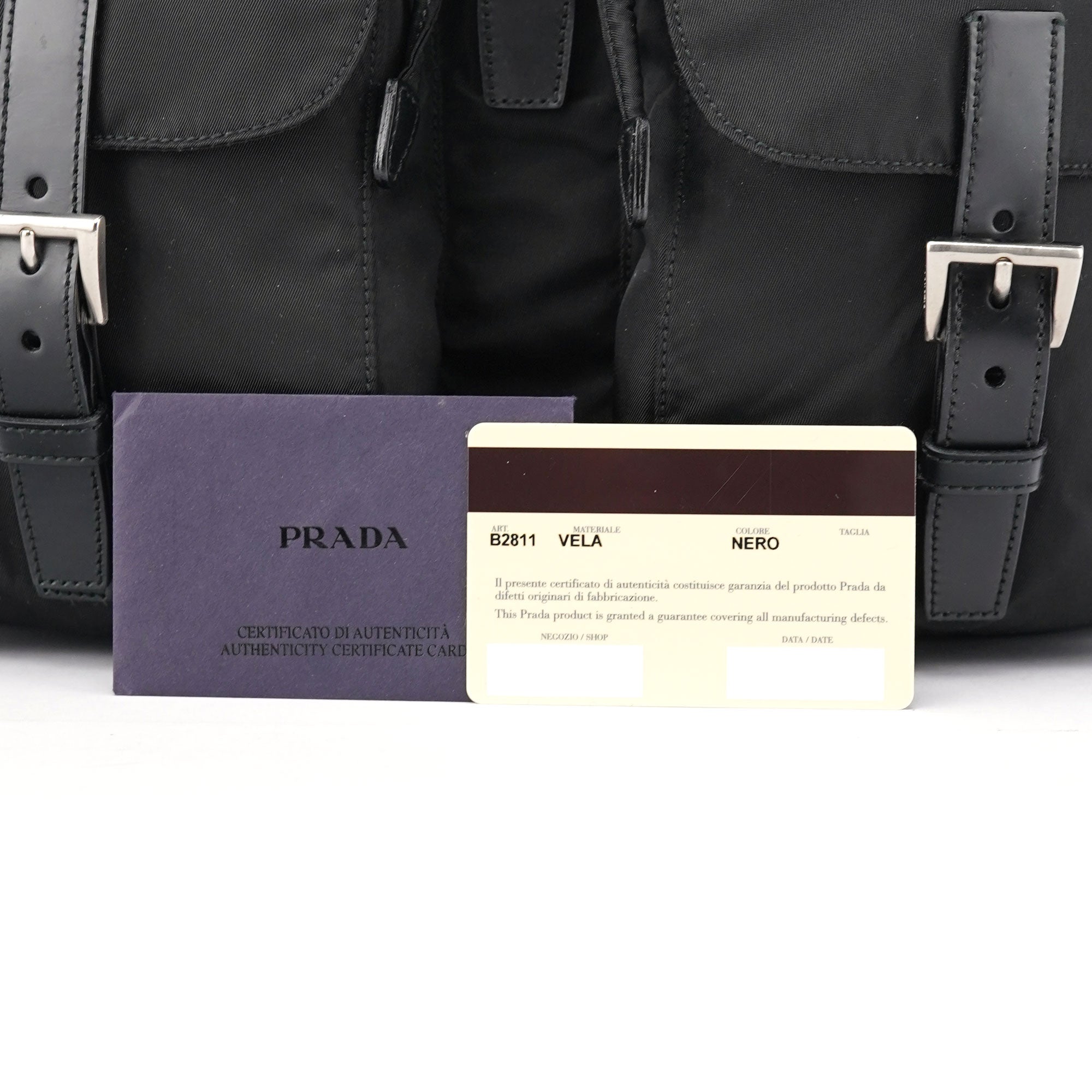 B2811 Black Tessuto Vela Backpack