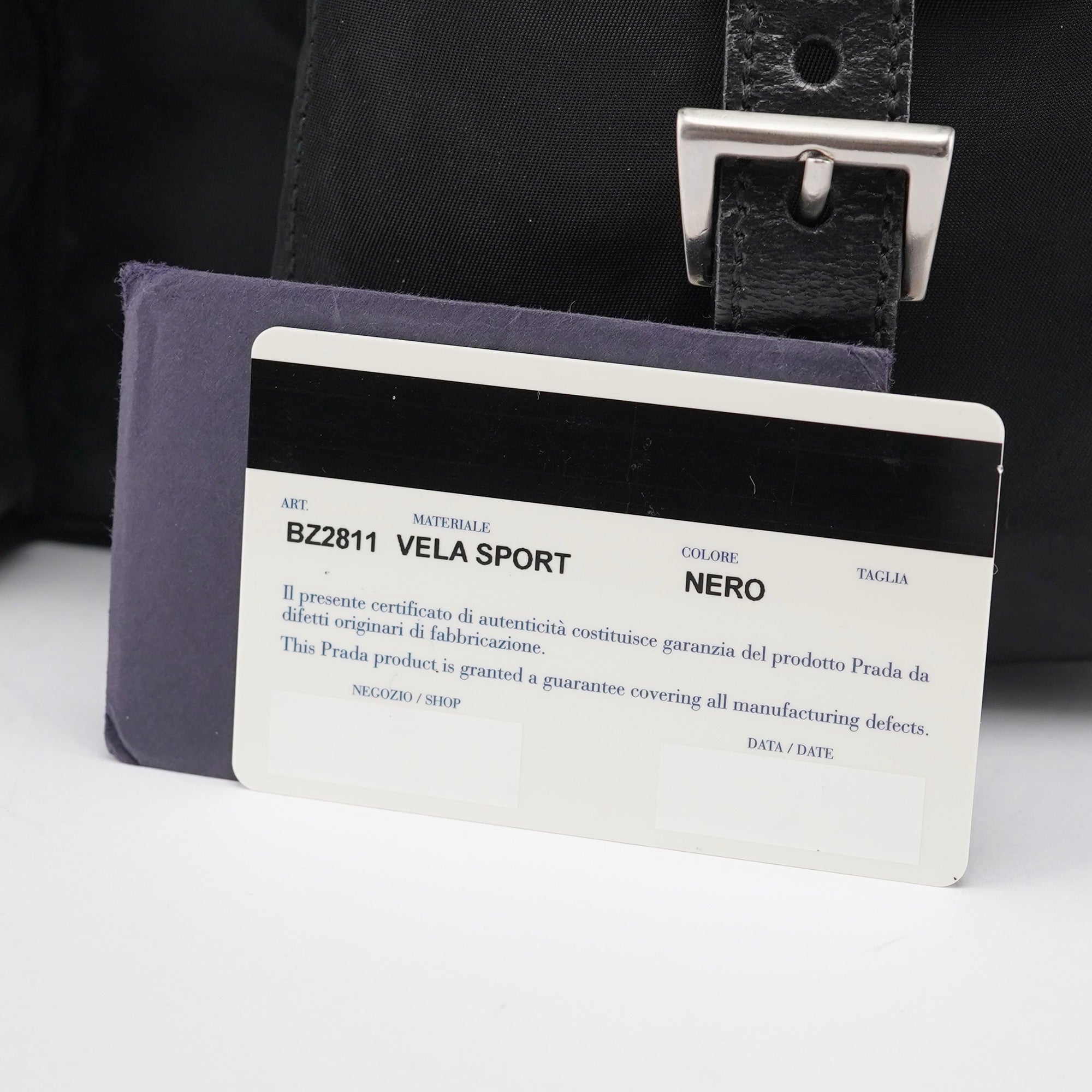 B2811 Black Tessuto Vela Backpack