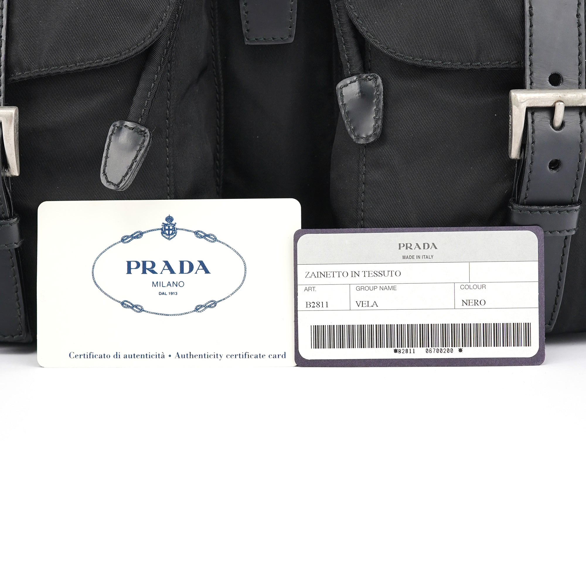B2811 Black Tessuto Vela Backpack