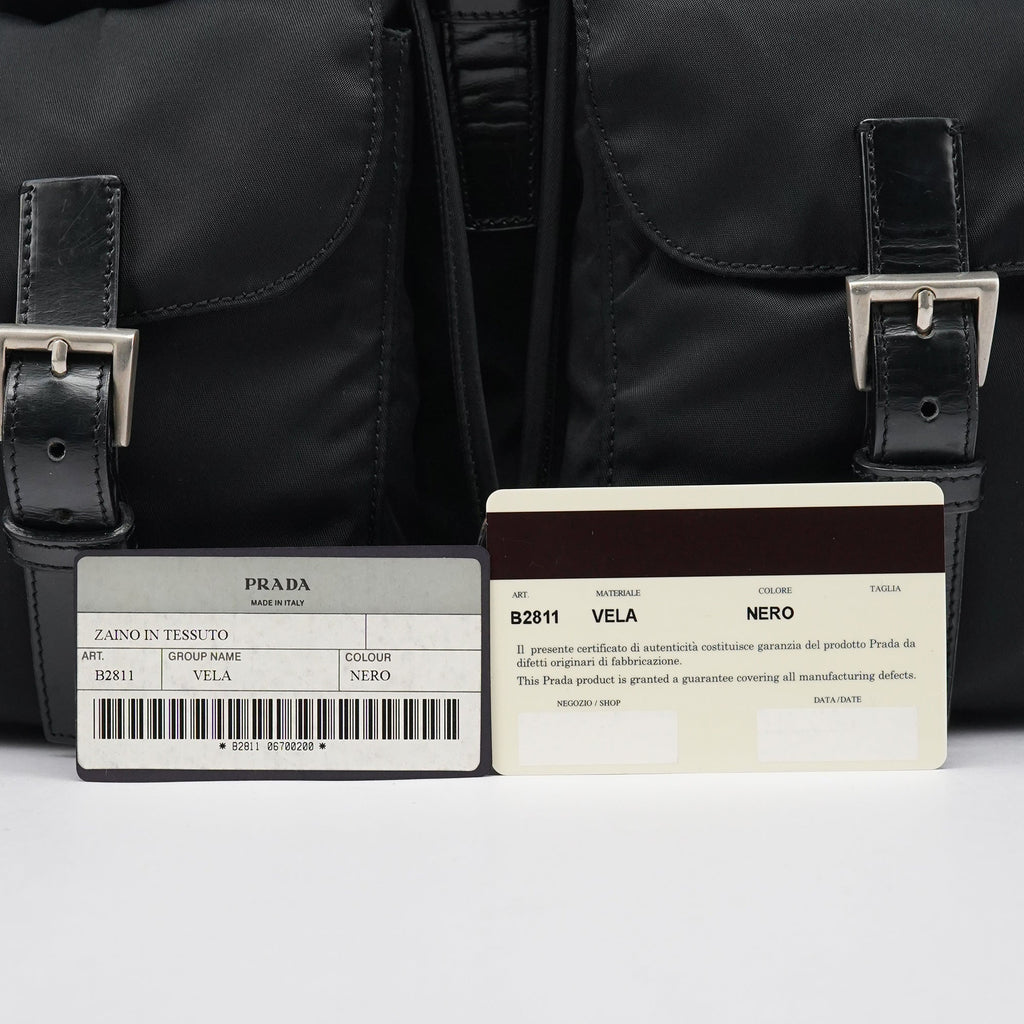 B2811 Black Tessuto Vela Backpack