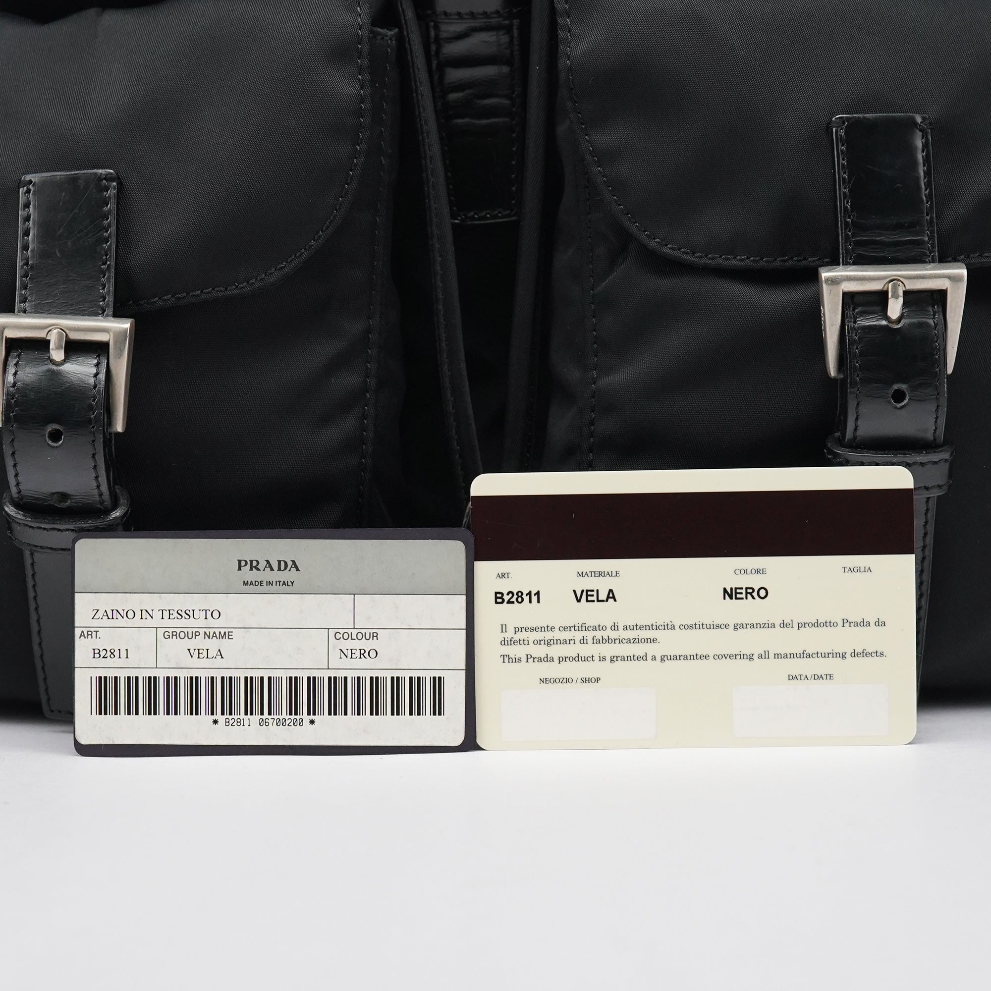 B2811 Black Tessuto Vela Backpack