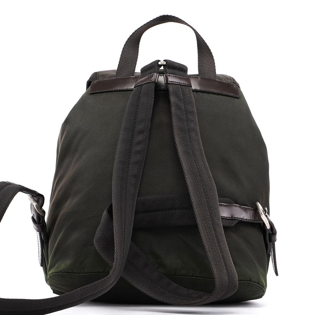 B2811 Green Tessuto Vela Backpack