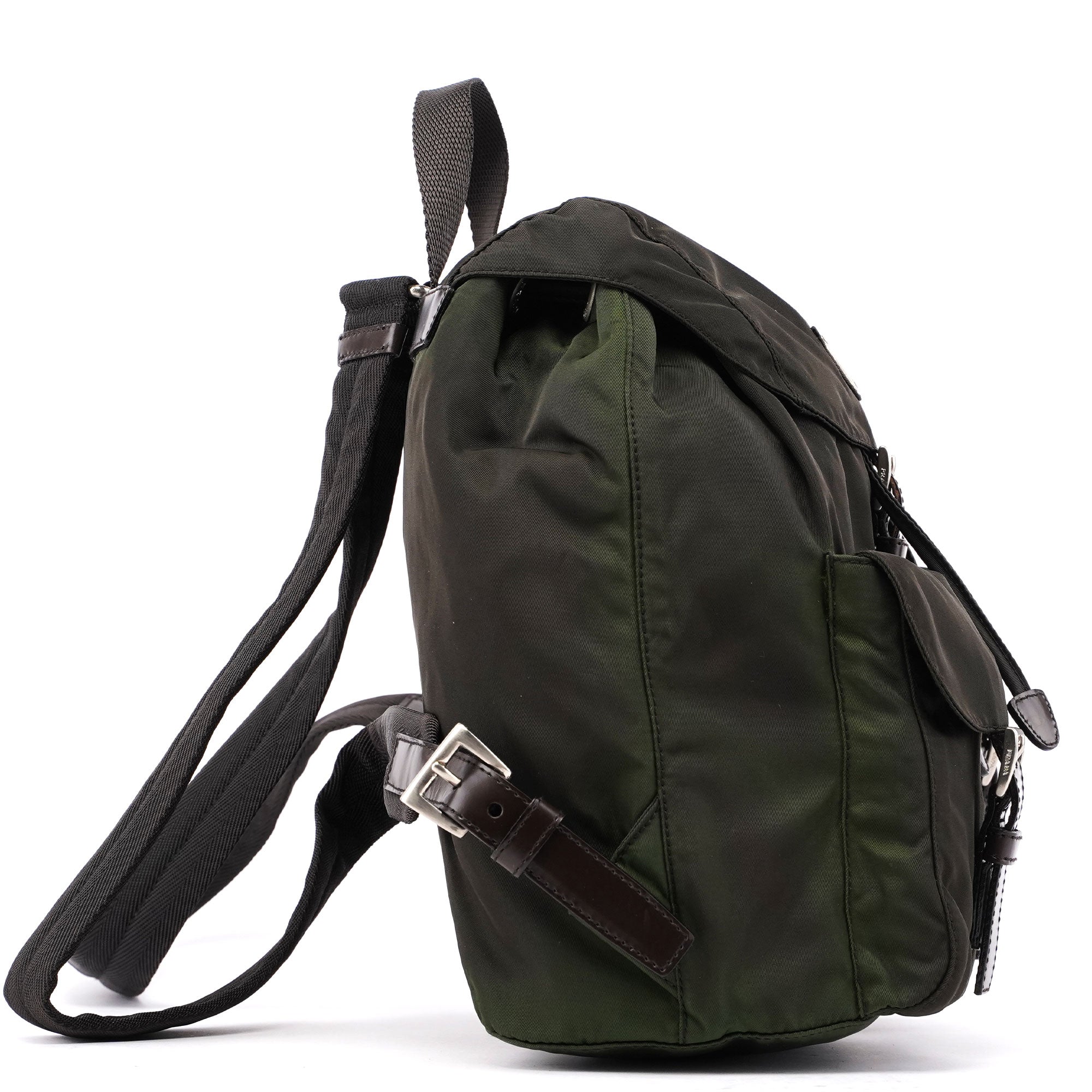 B2811 Green Tessuto Vela Backpack