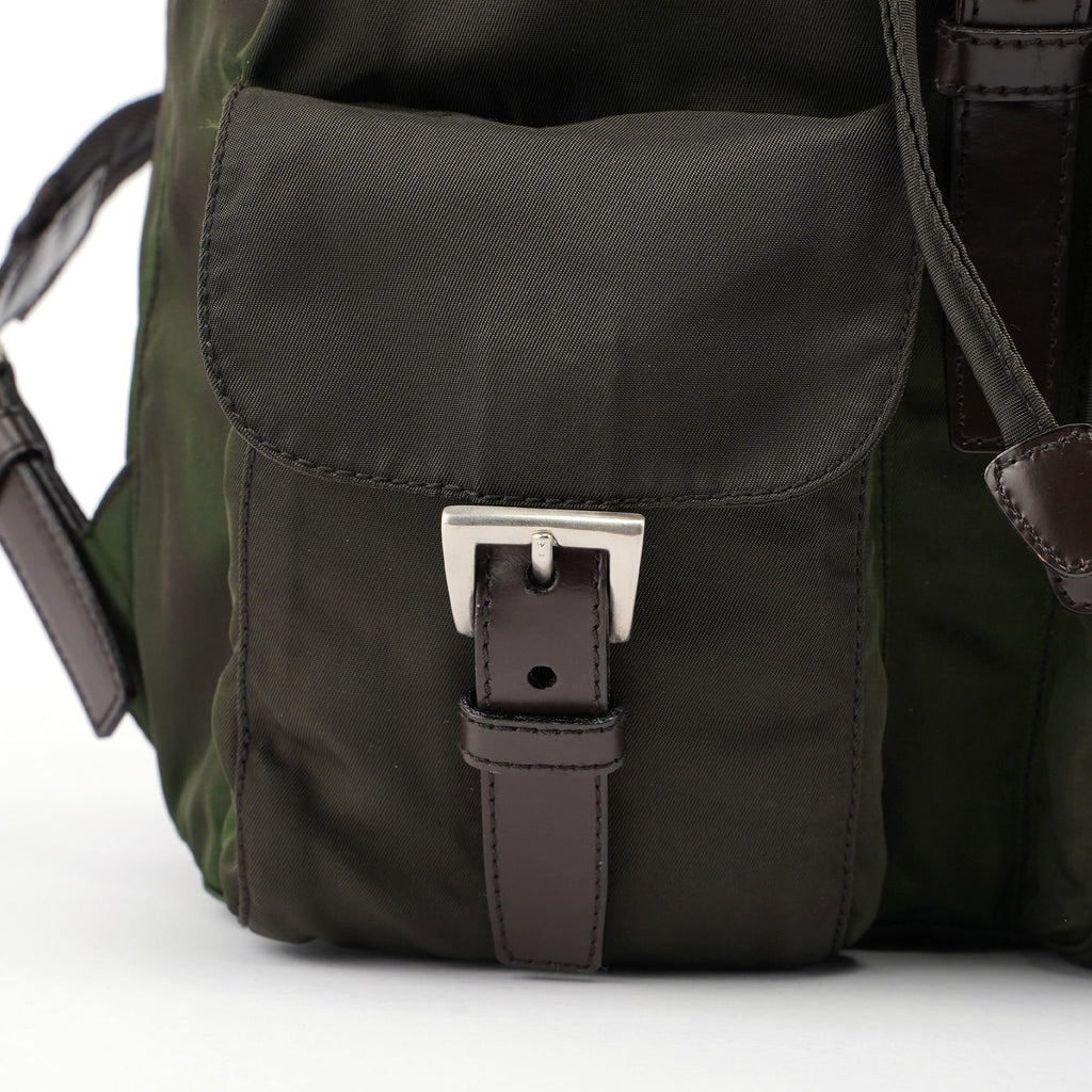 B2811 Green Tessuto Vela Backpack