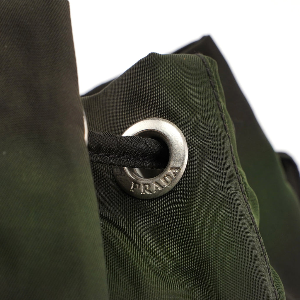 B2811 Green Tessuto Vela Backpack