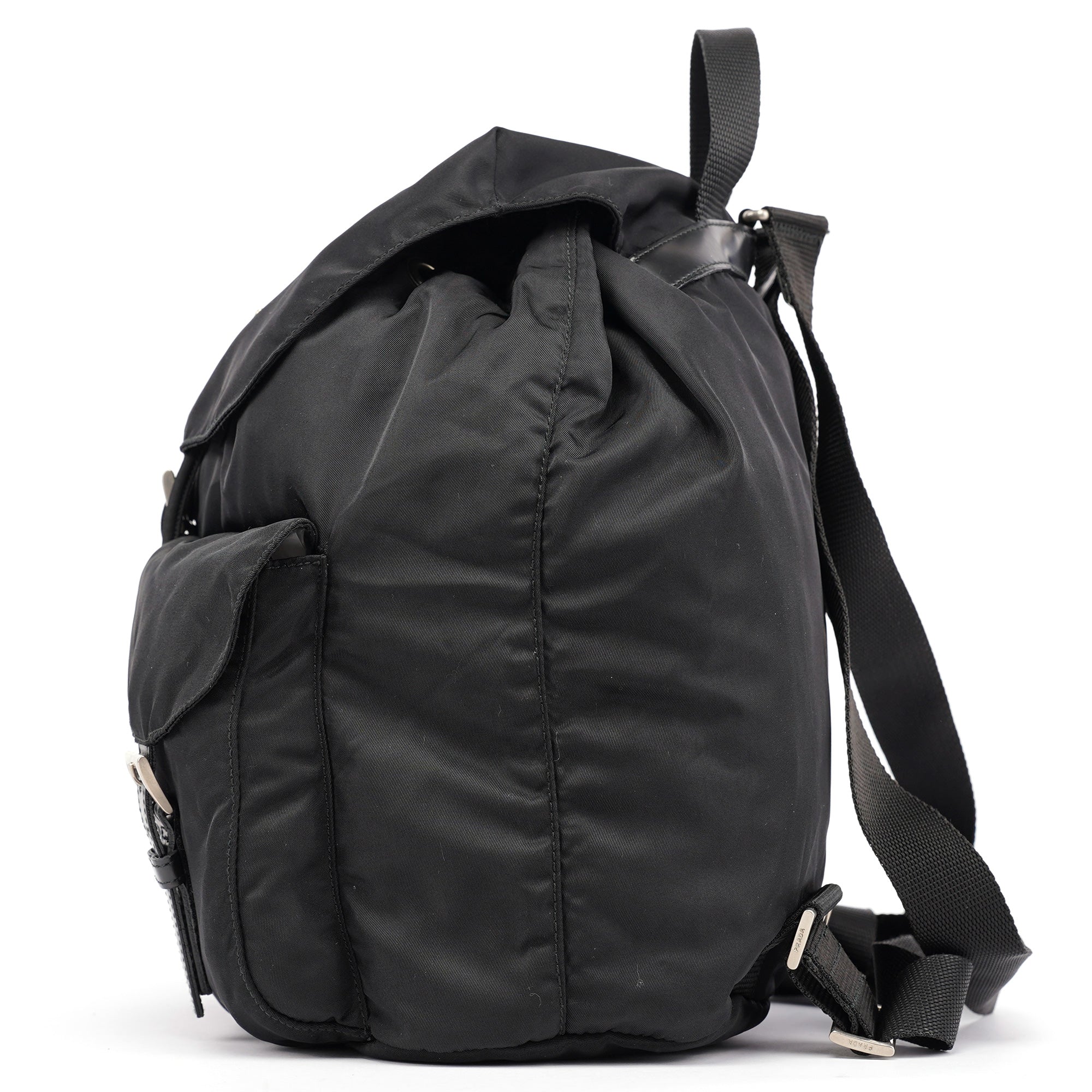 B2811F Black Tessuto Vela Backpack