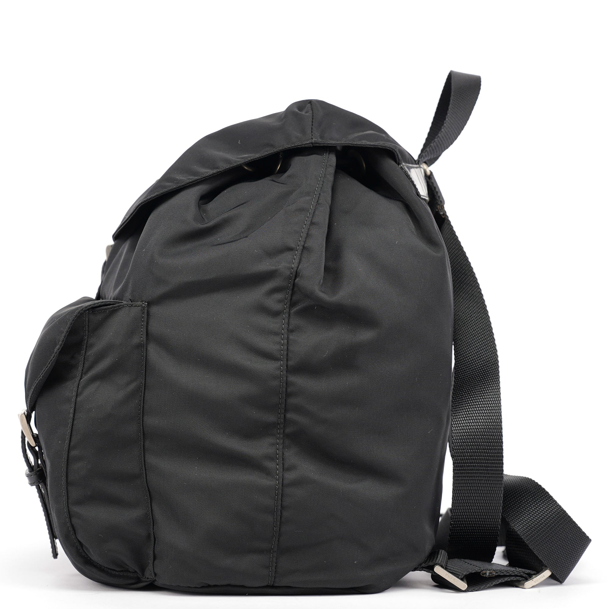 B2811F Black Tessuto Vela Backpack