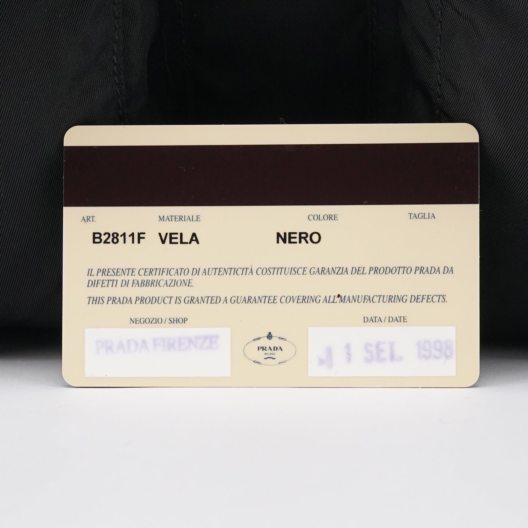 B2811F Black Tessuto Vela Nylon Backpack