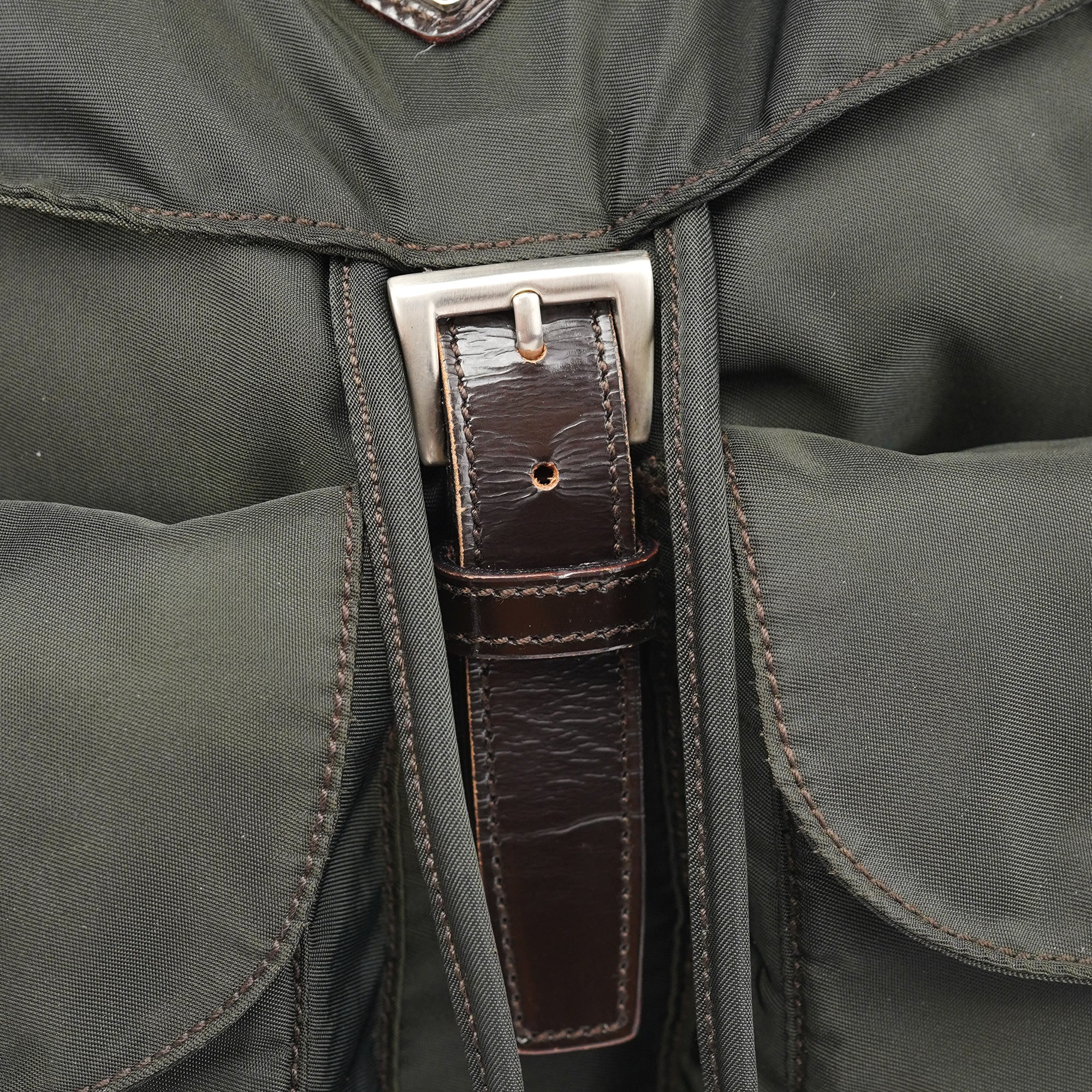 B2811F Military Green Tessuto Vela Backpack