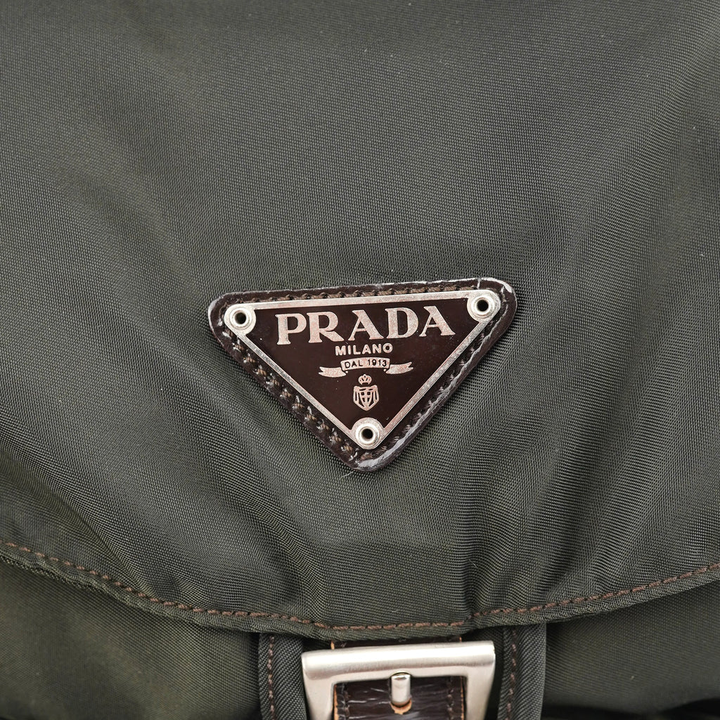B2811F Military Green Tessuto Vela Backpack