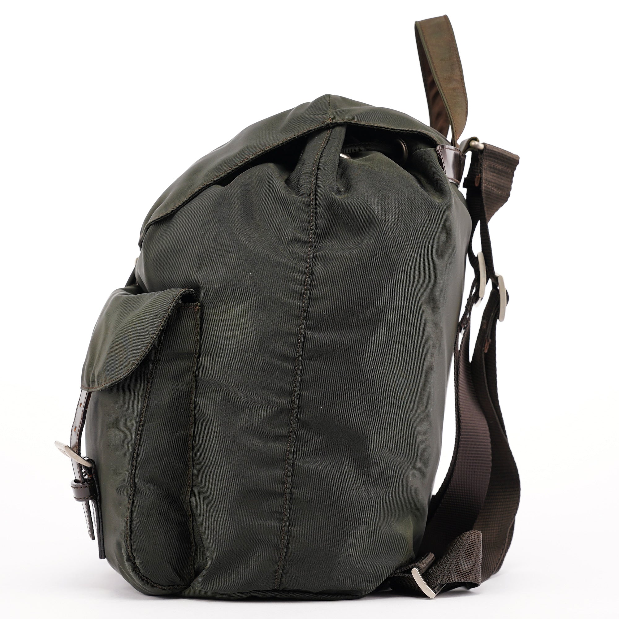 B2811F Military Green Tessuto Vela Backpack