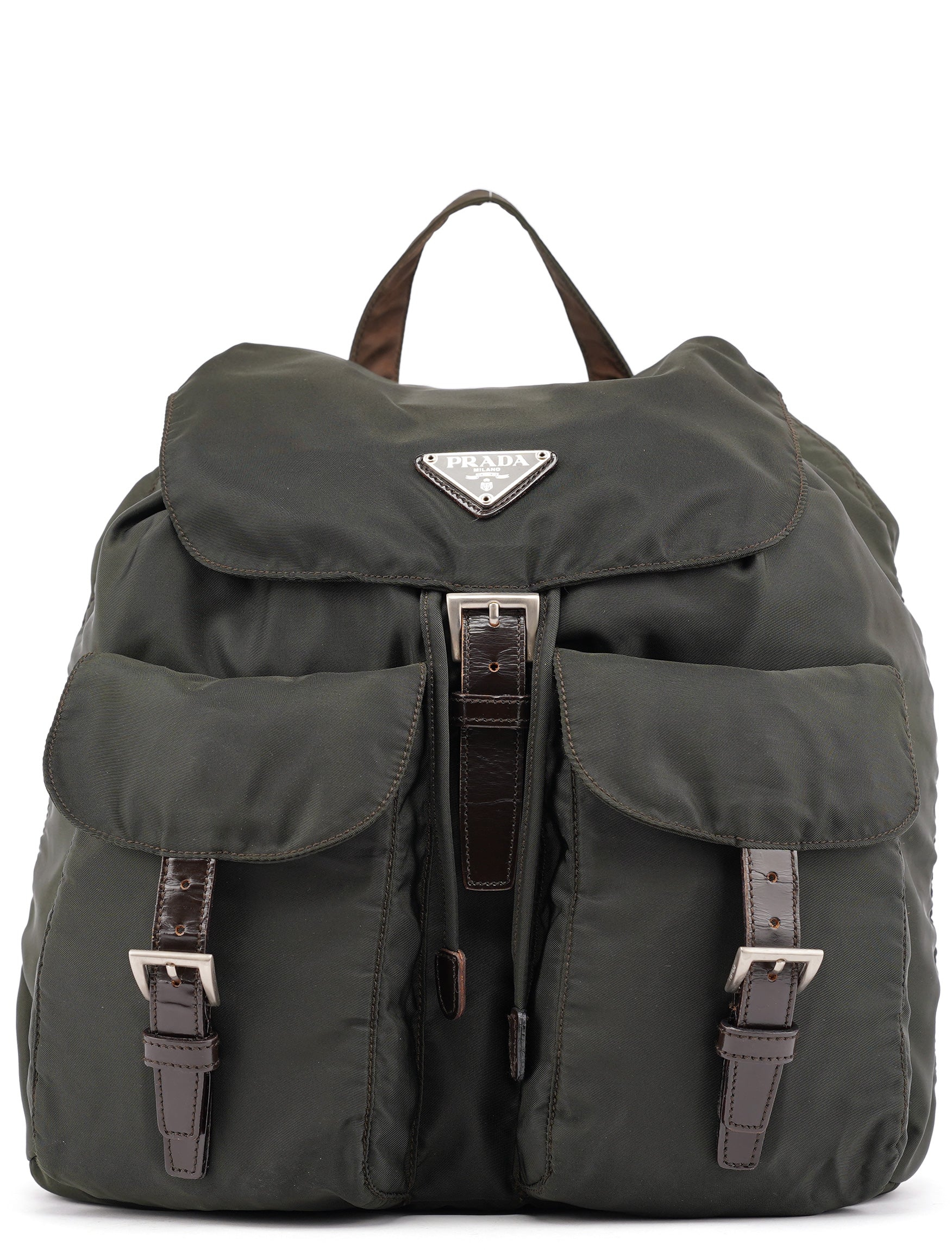 B2811F Military Green Tessuto Vela Backpack