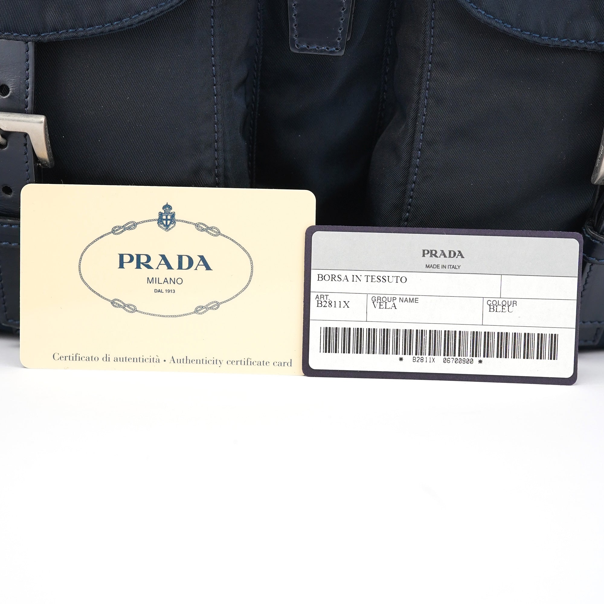 B2811F Navy Tessuto Vela Backpack