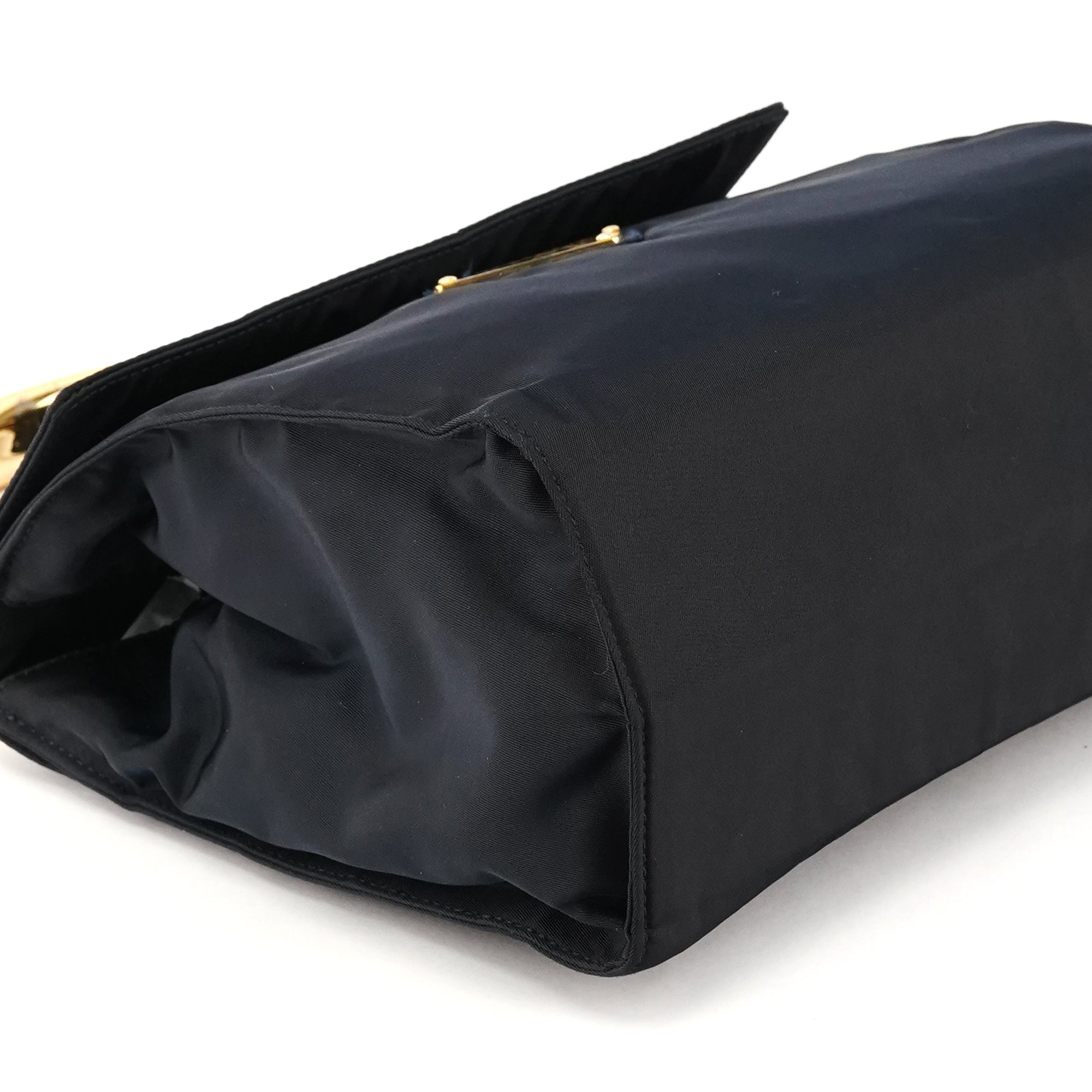B4066Y Navy Tessuto Metallo Top Handle Bag