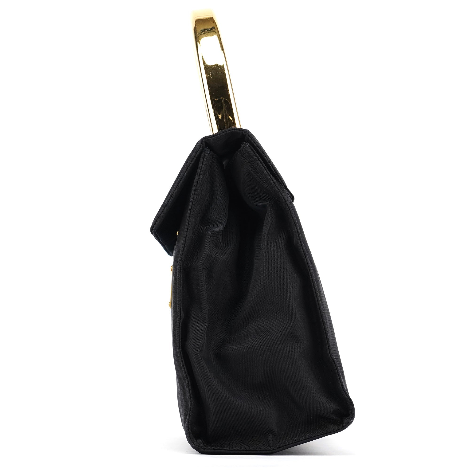 B4066Y Navy Tessuto Metallo Top Handle Bag