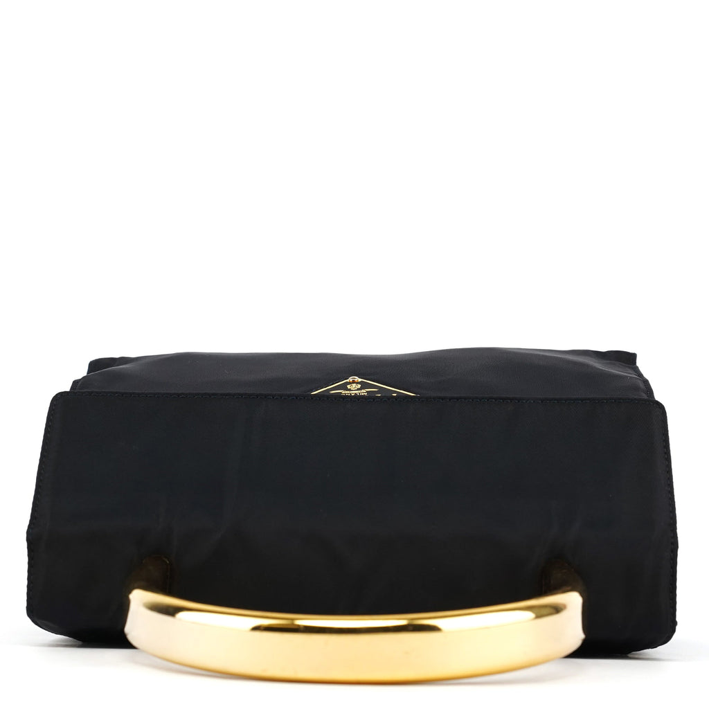 B4066Y Navy Tessuto Metallo Top Handle Bag