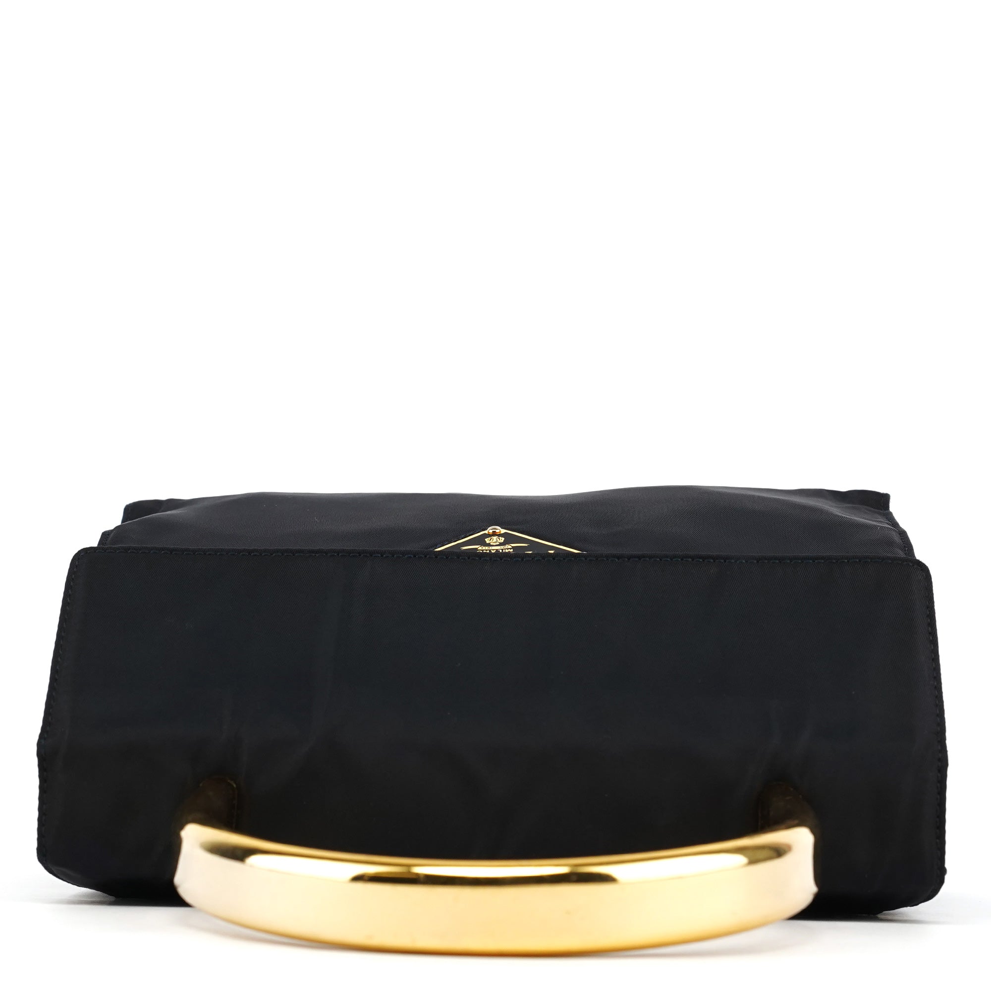 B4066Y Navy Tessuto Metallo Top Handle Bag