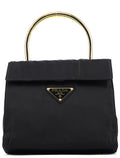 B4066Y Navy Tessuto Metallo Top Handle Bag