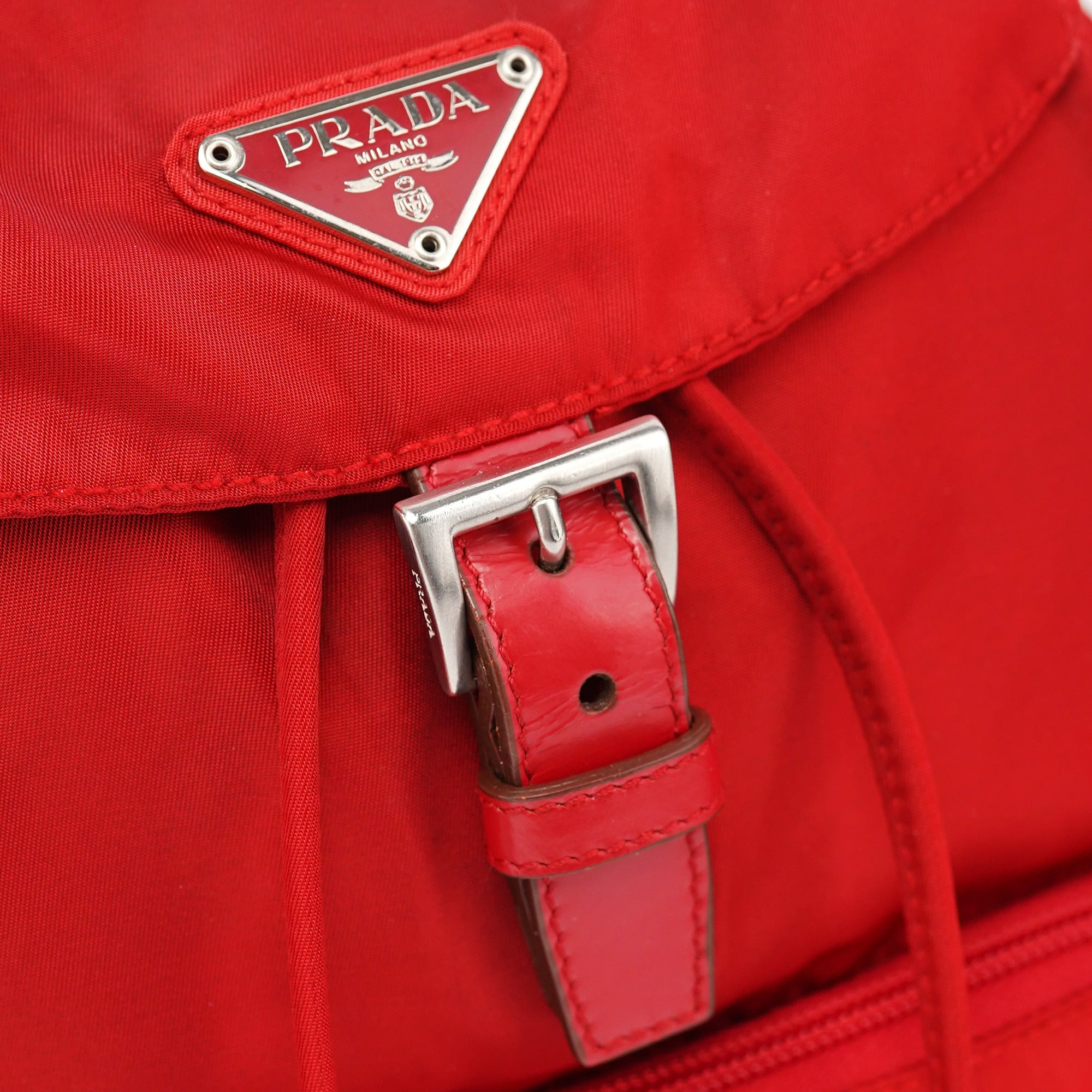 B4650 Red Tessuto Vela Backpack