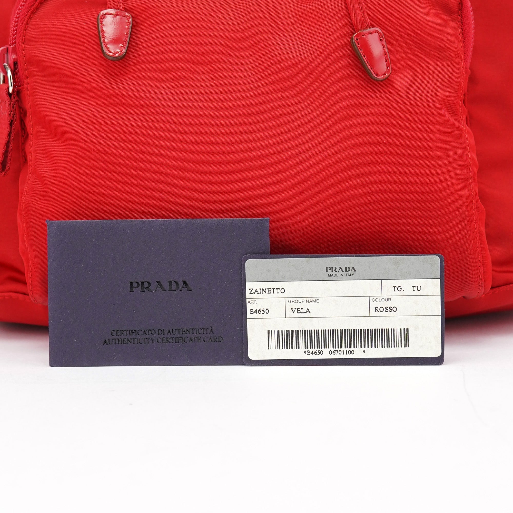 B4650 Red Tessuto Vela Backpack
