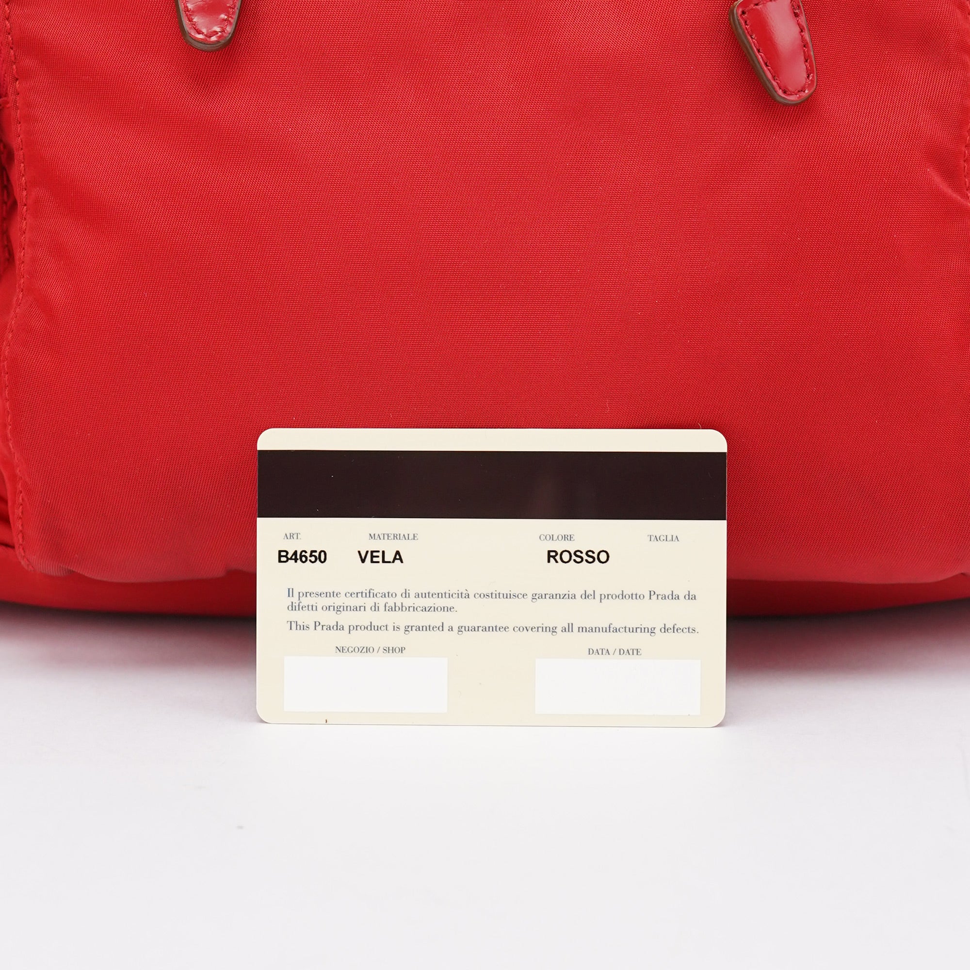 B4650 Red Tessuto Vela Backpack