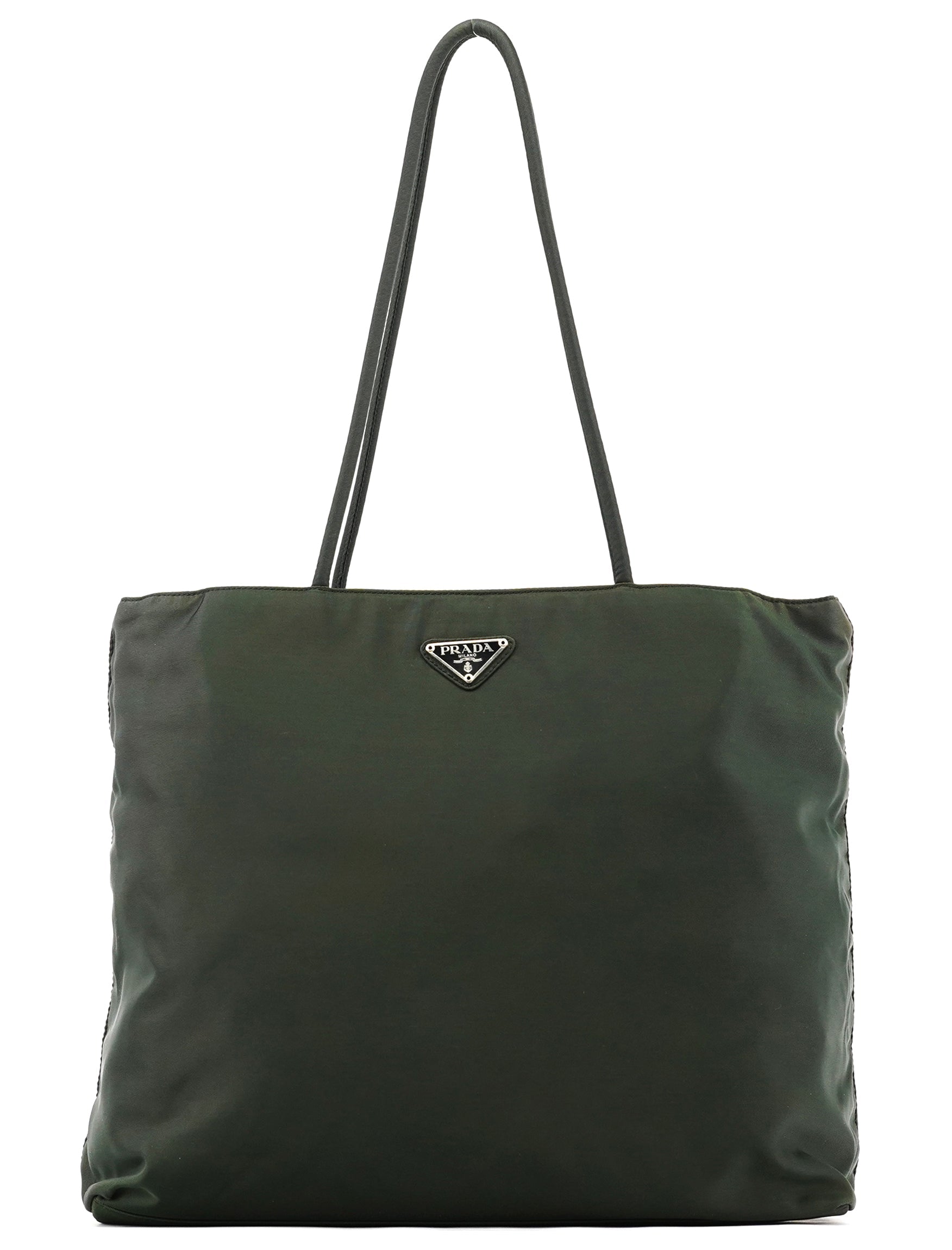B4681 Green Tessuto City Nylon Tote Bag