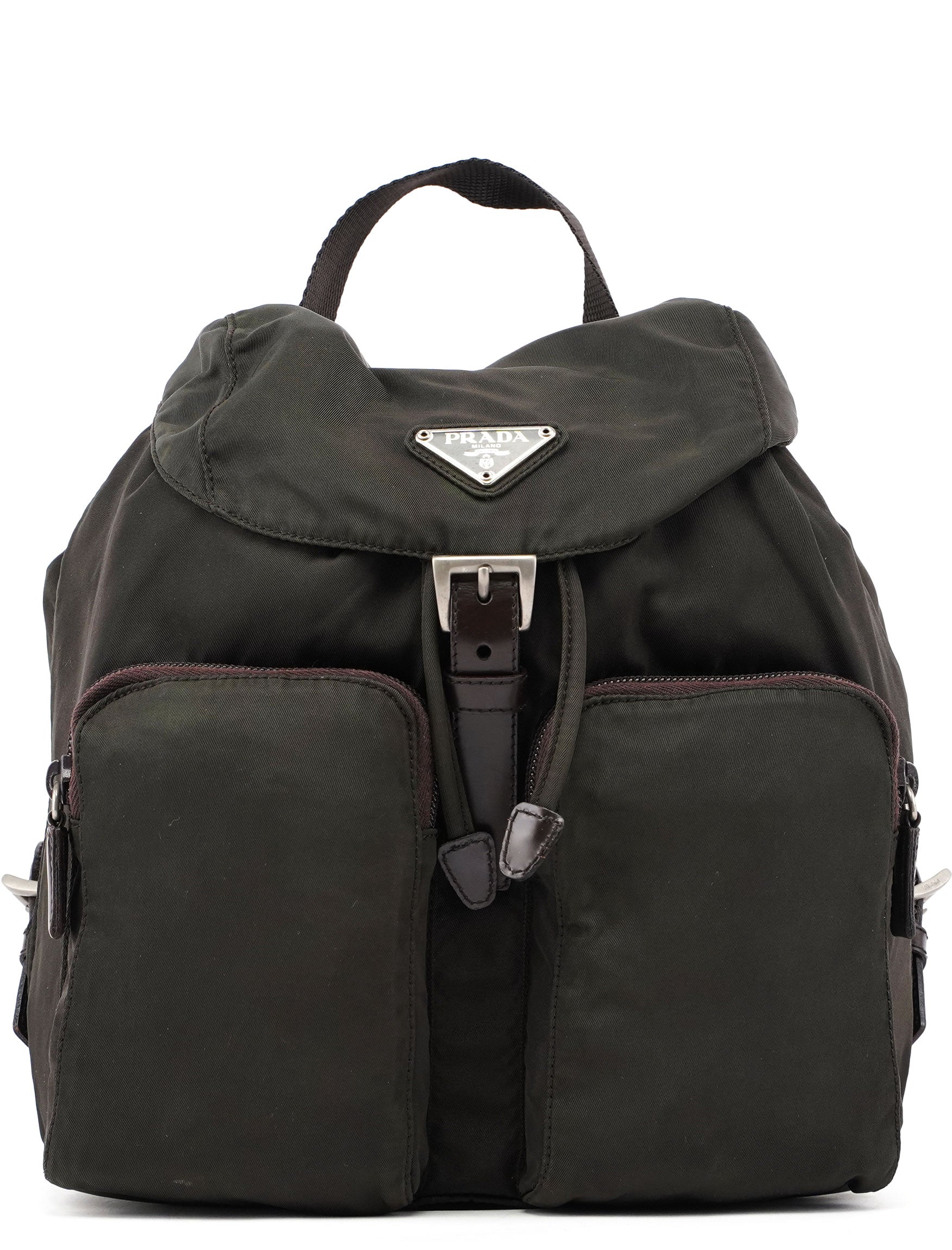 B5885 Green Tessuto Vela Backpack