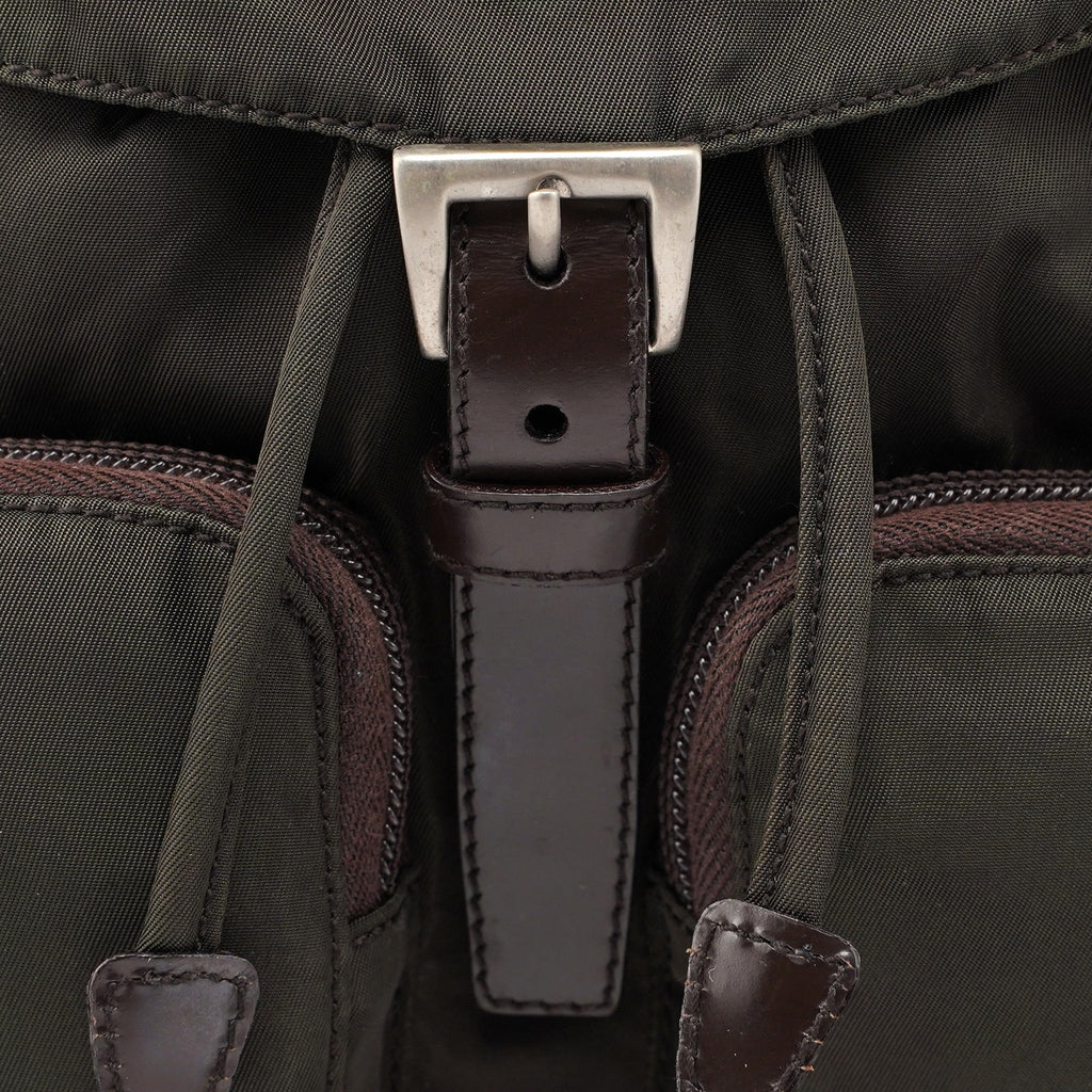 B5885 Green Tessuto Vela Backpack