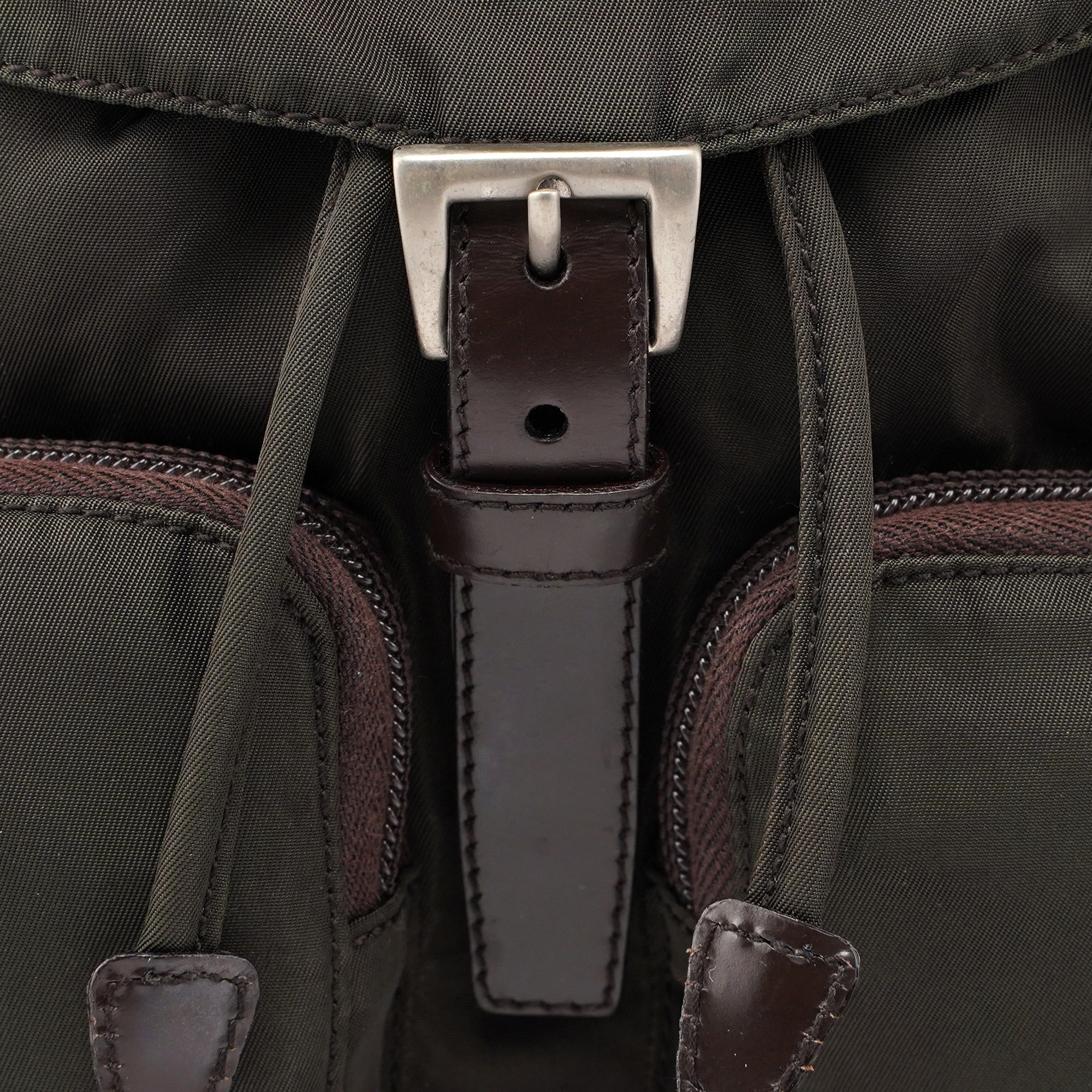 B5885 Green Tessuto Vela Backpack
