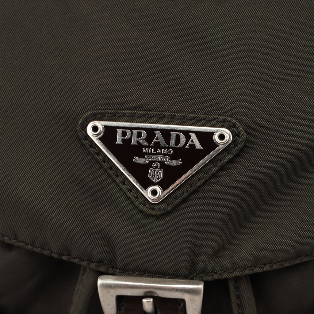 B5885 Green Tessuto Vela Backpack