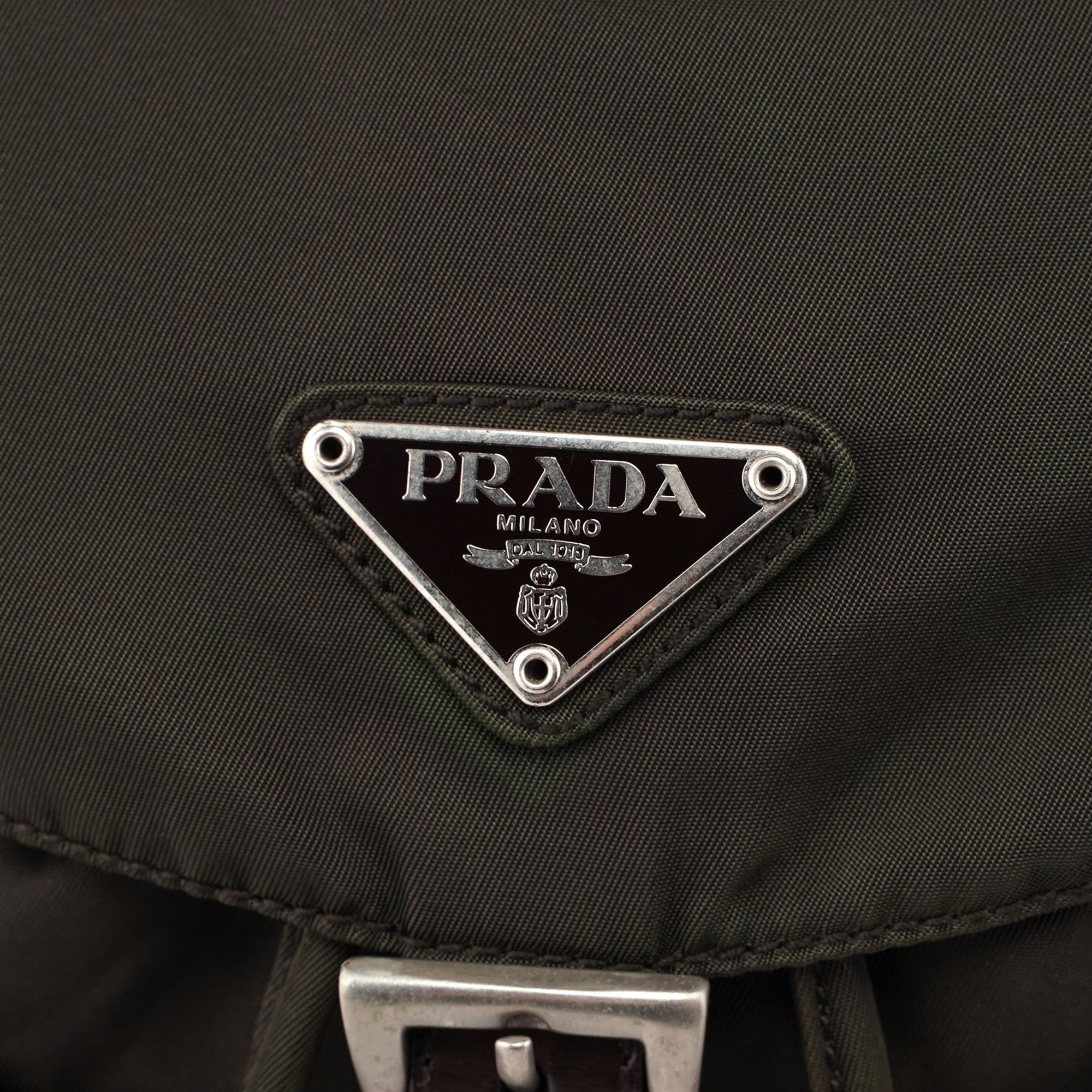 B5885 Green Tessuto Vela Backpack