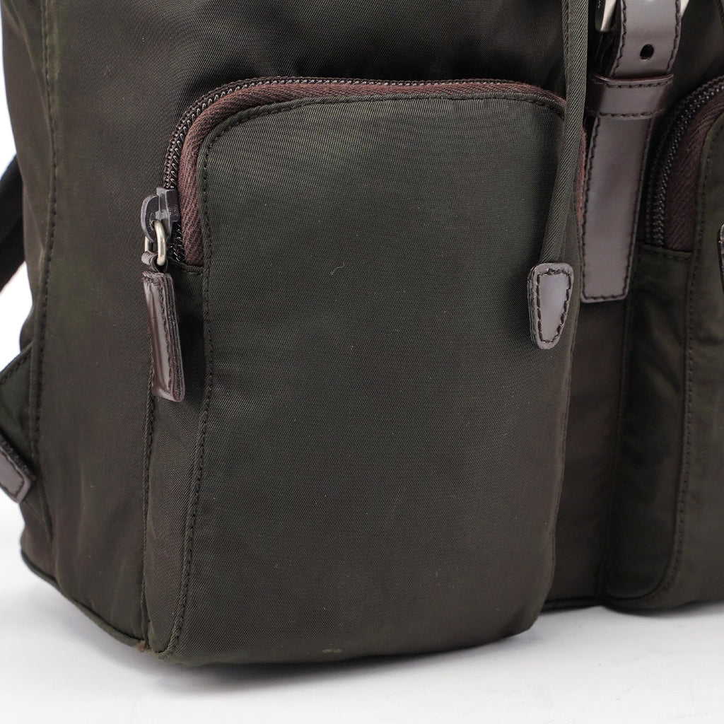 B5885 Green Tessuto Vela Backpack