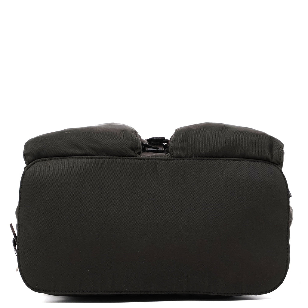 B5885 Green Tessuto Vela Backpack