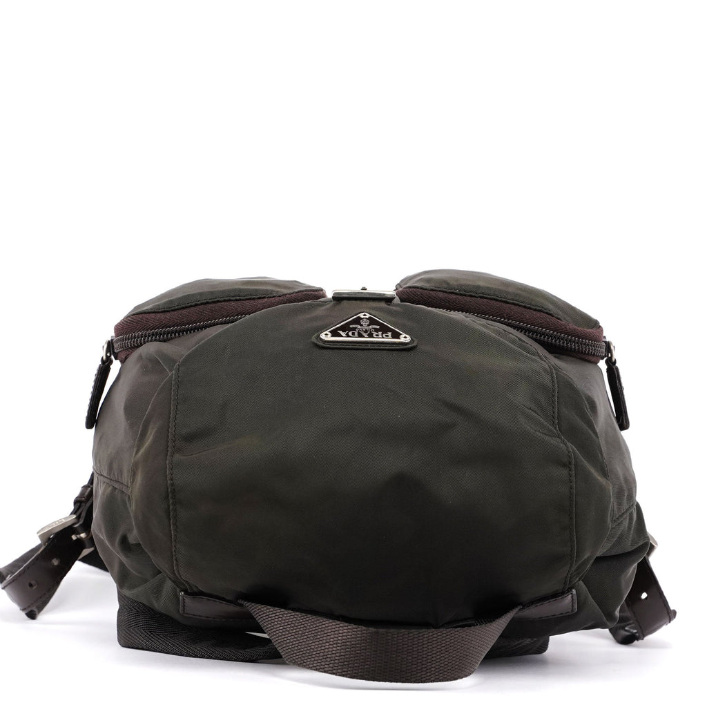 B5885 Green Tessuto Vela Backpack