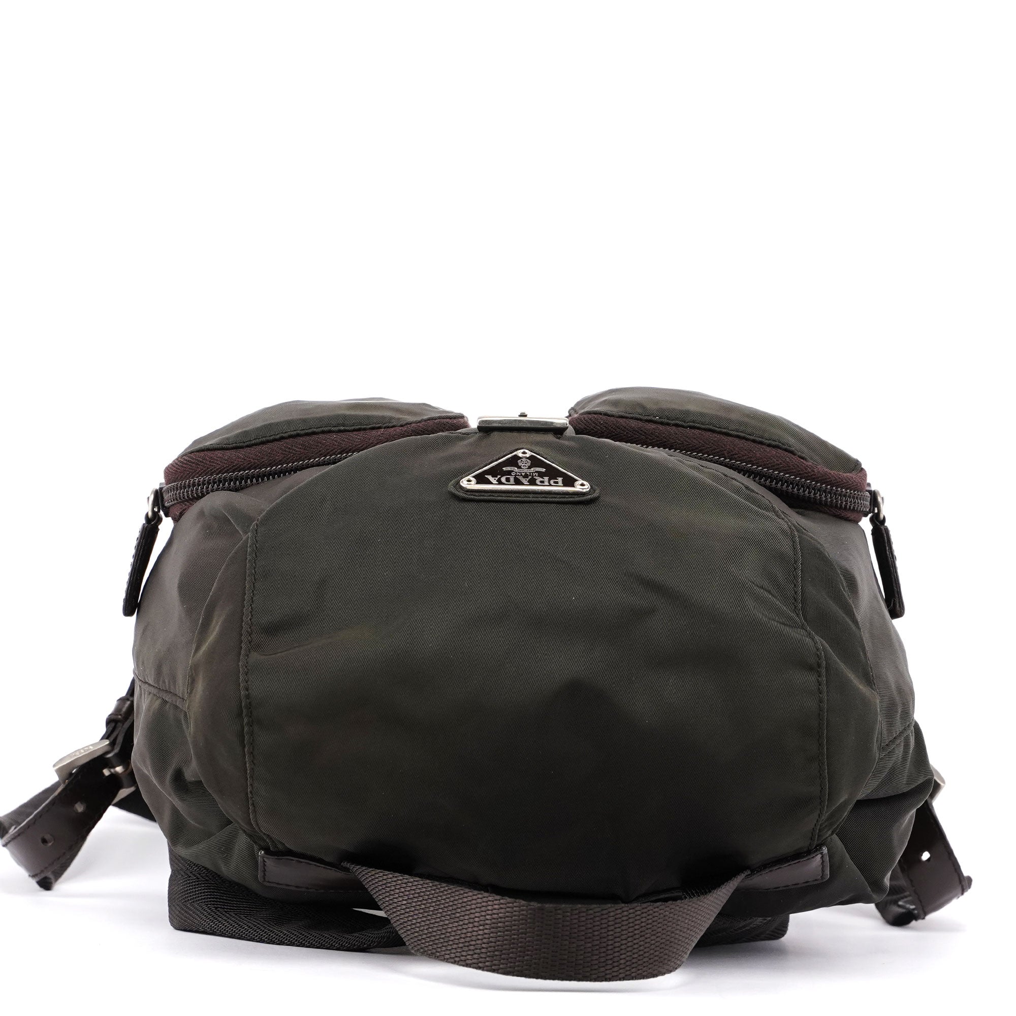 B5885 Green Tessuto Vela Backpack
