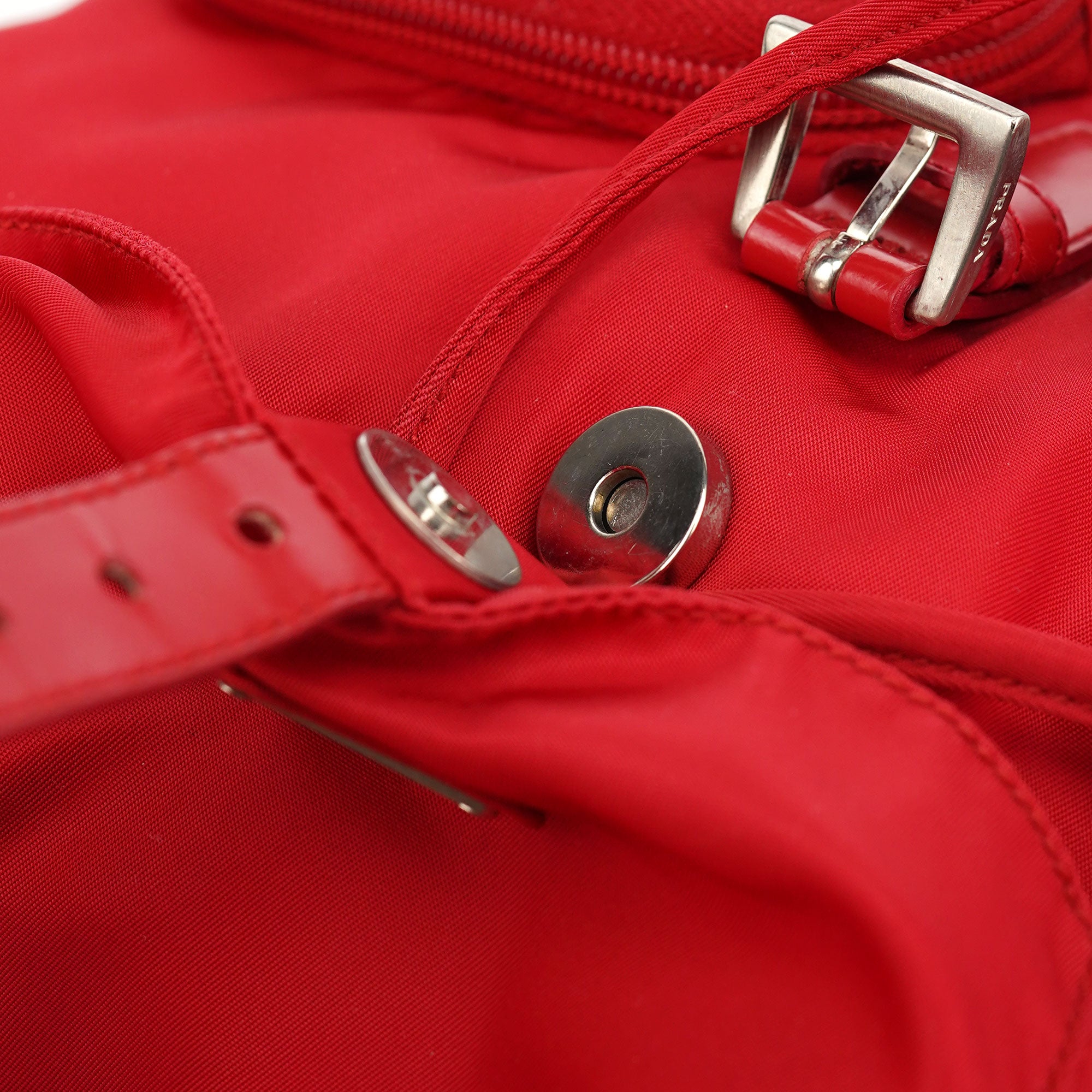 B5885 Red Tessuto Vela Backpack
