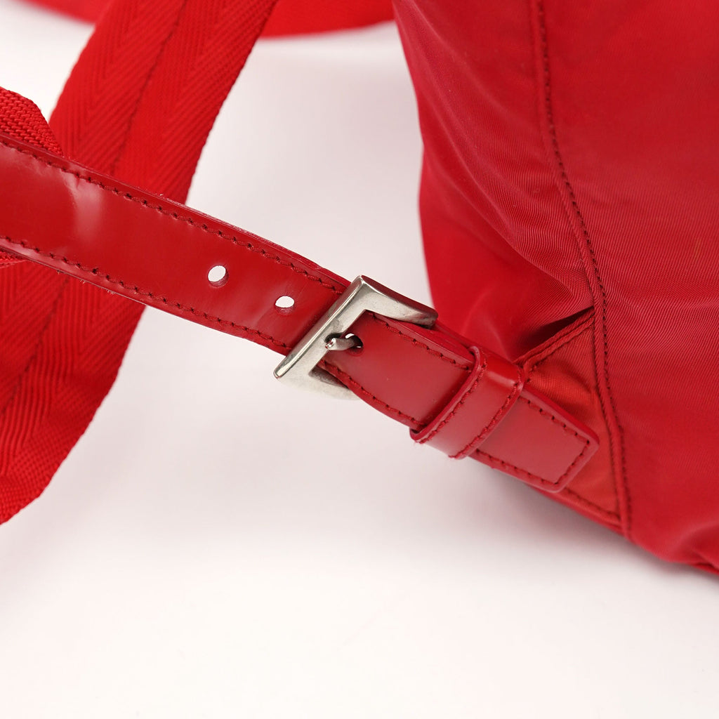 B5885 Red Tessuto Vela Backpack