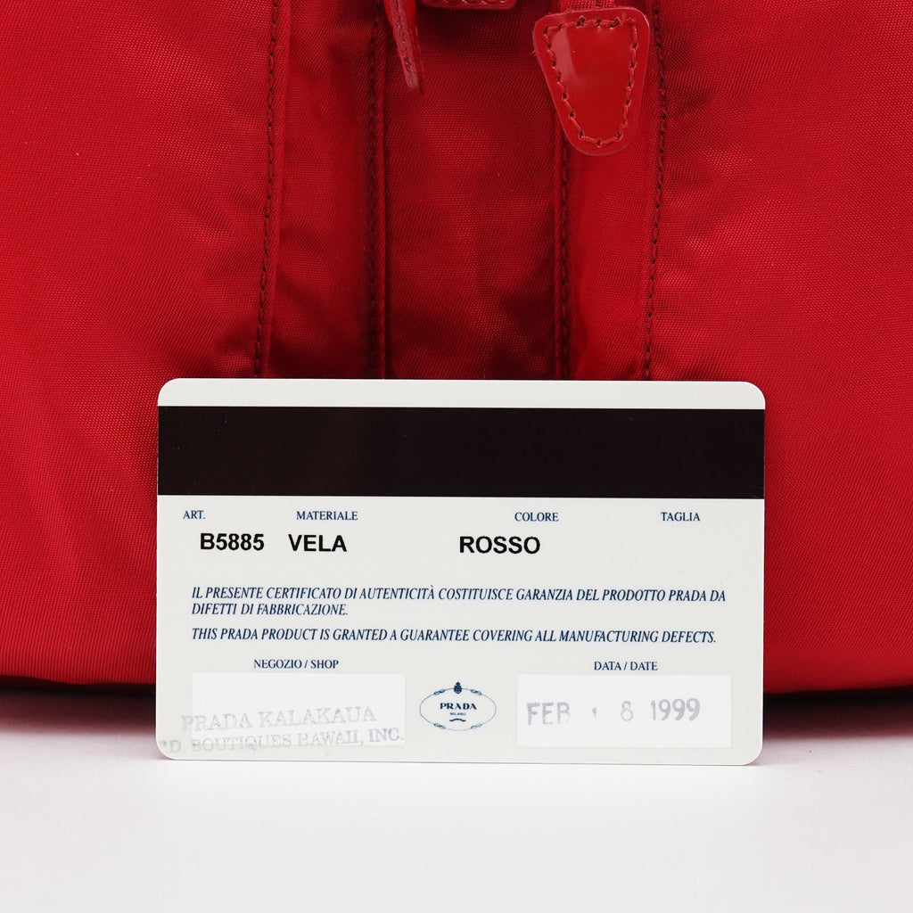 B5885 Red Tessuto Vela Backpack