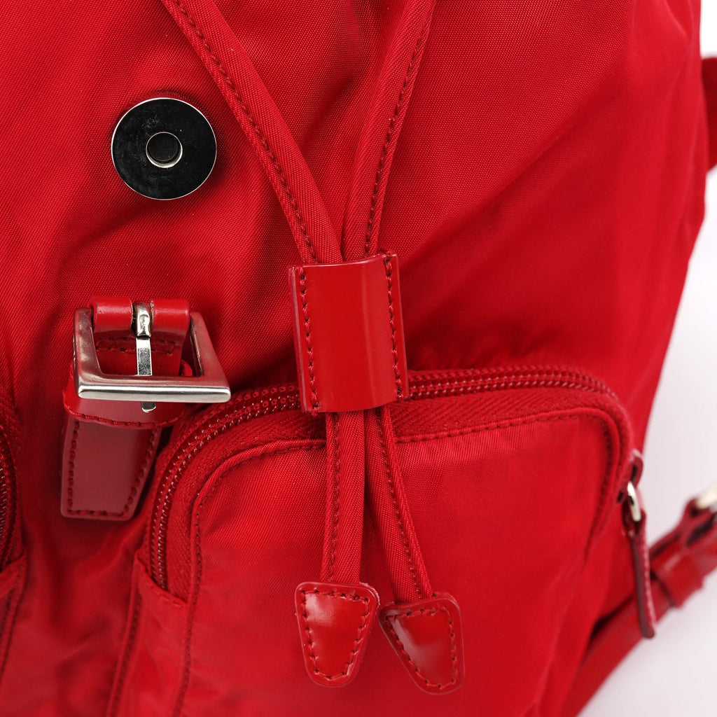 B5885 Red Tessuto Vela Backpack