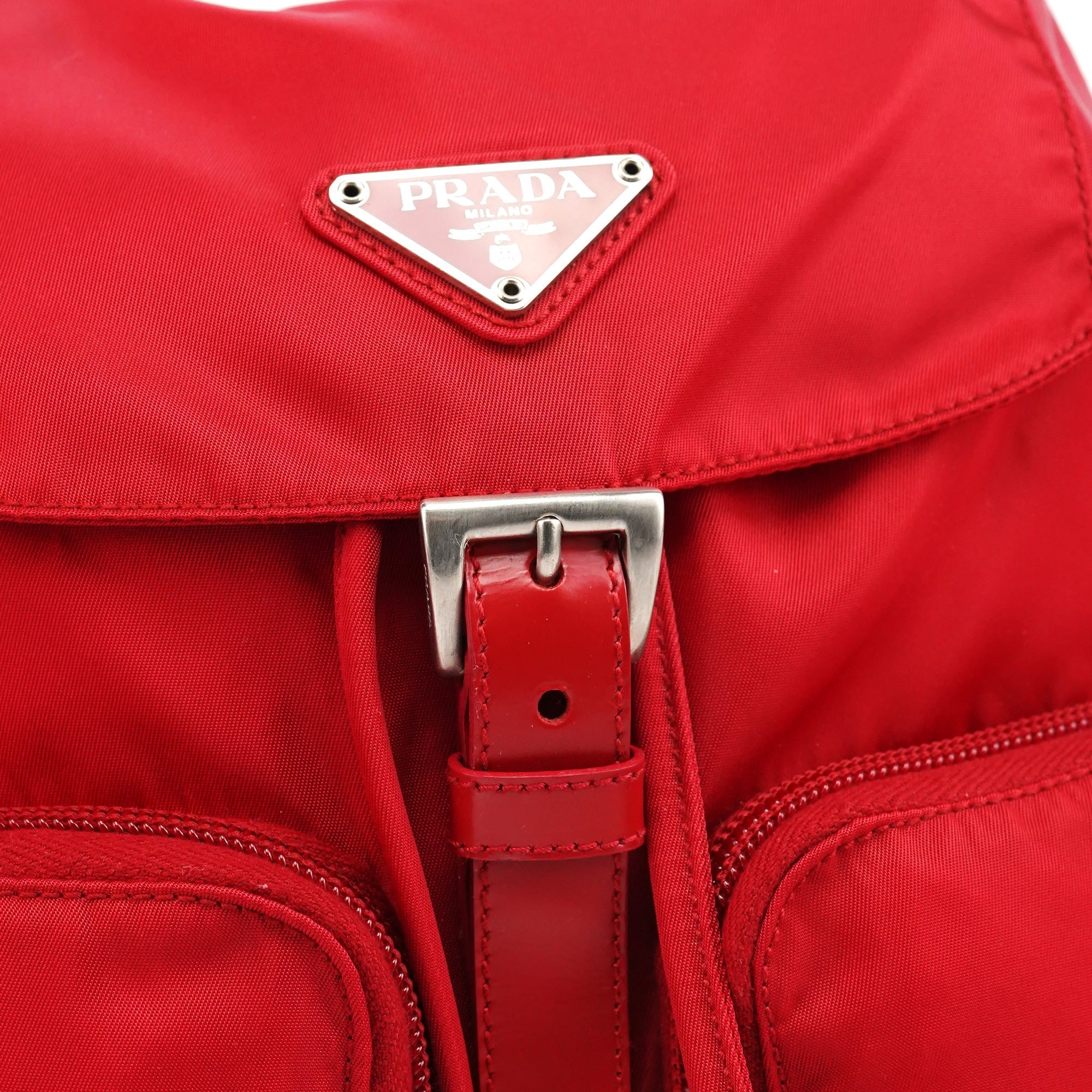 B5885 Red Tessuto Vela Backpack